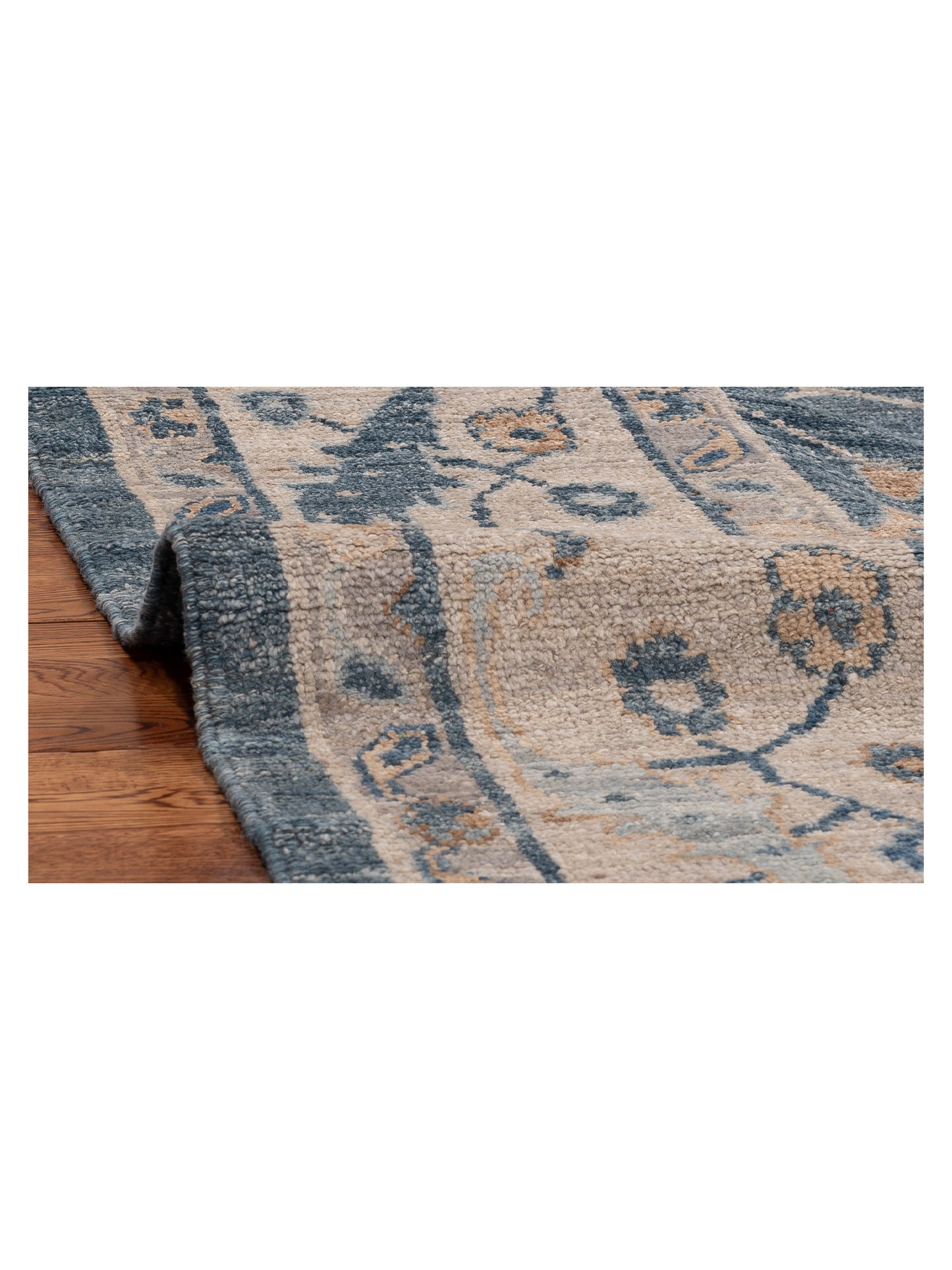 Angora Oushak 152543 Blue Ivory 8.1x9.10 Hand Knotted Rug