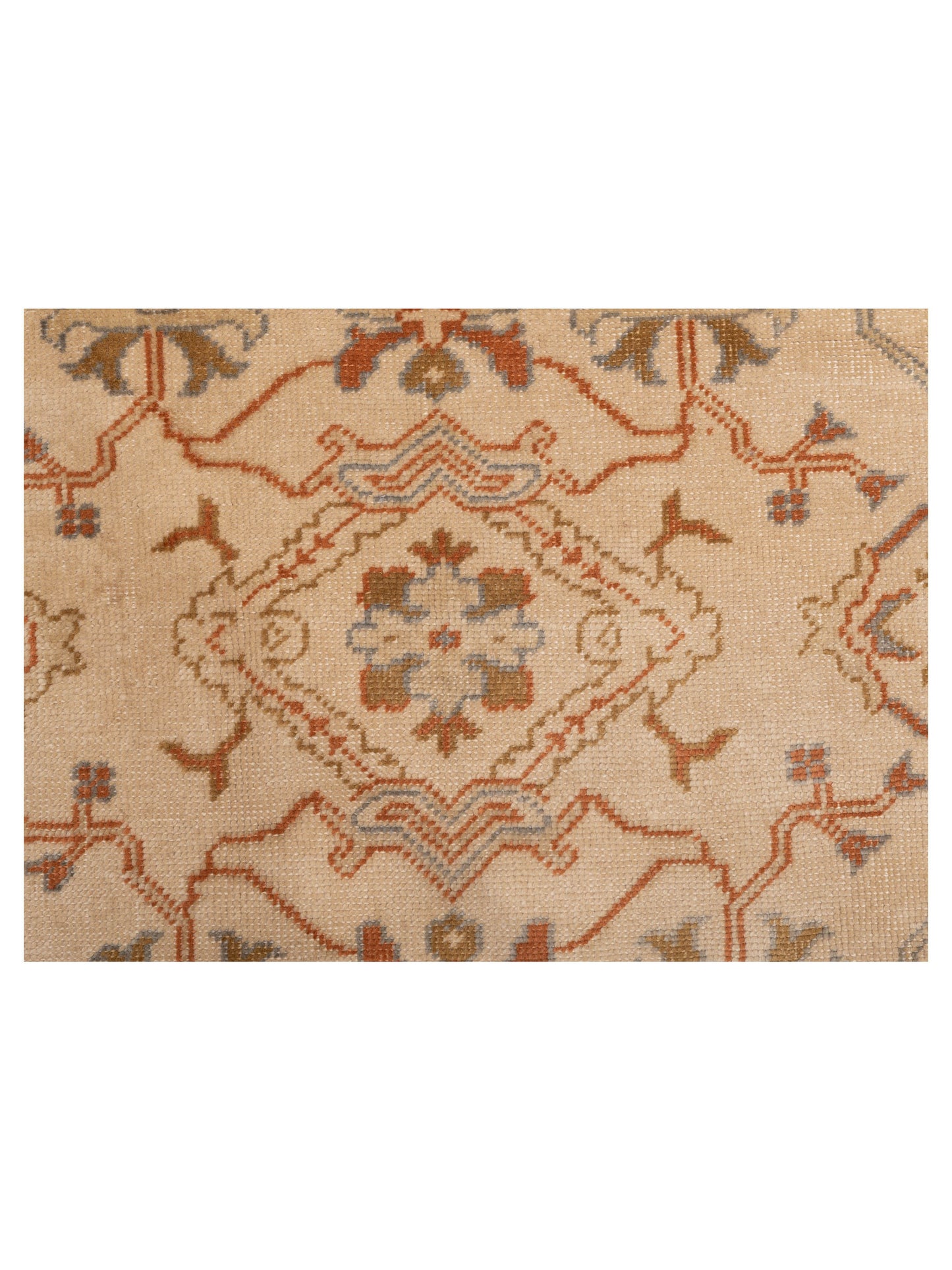 Anadol Oushak 129711 Ivory Blue 5.2x6.10 Hand Knotted Rug