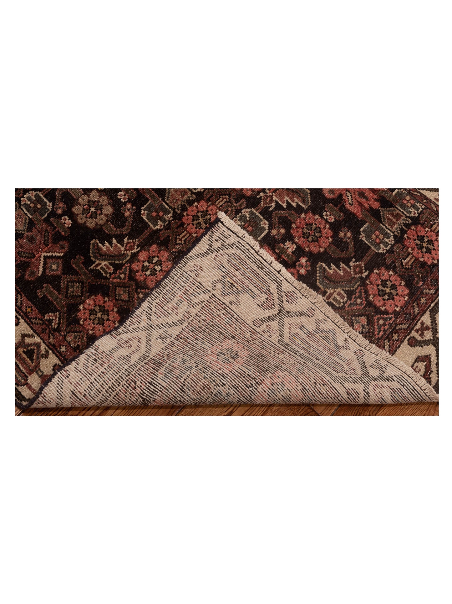 Persian 147334 Brown Ivory 3.2x9.8 Hand Knotted Rug