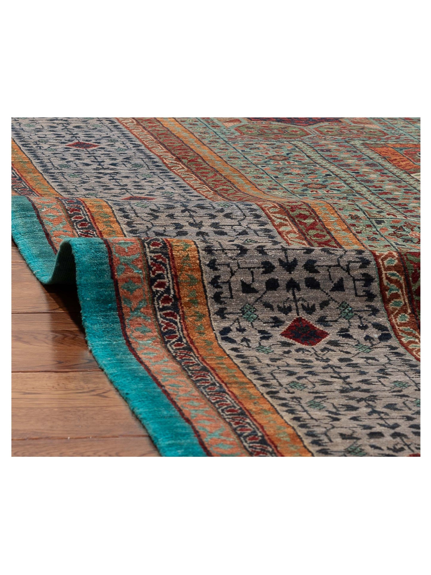 Artisan Mamluk 154625 Blue Gray 8.4x9.9 Hand Knotted Rug