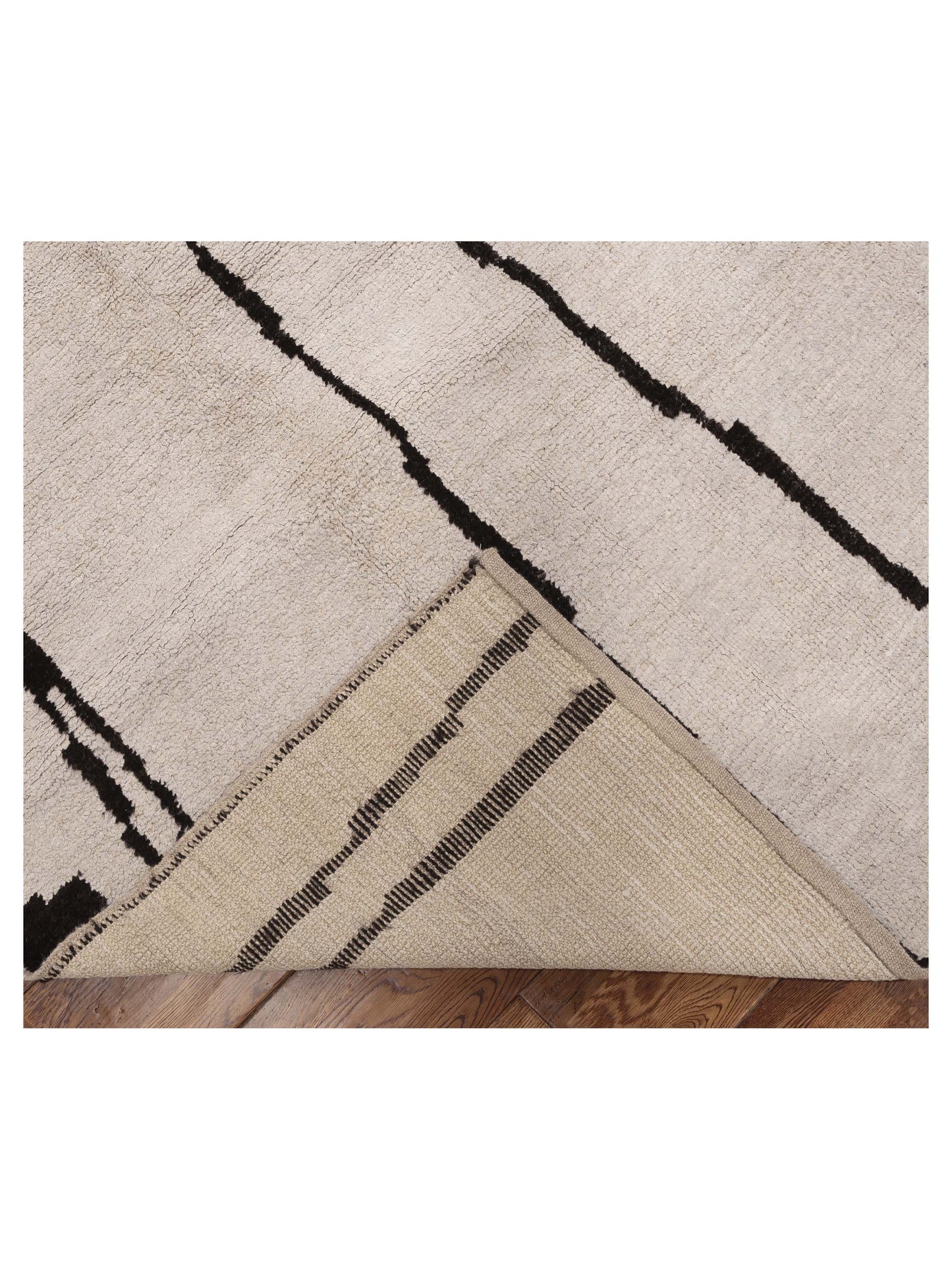 Aladdin 151049 Ivory Black 9x12.4 Hand Woven Rug