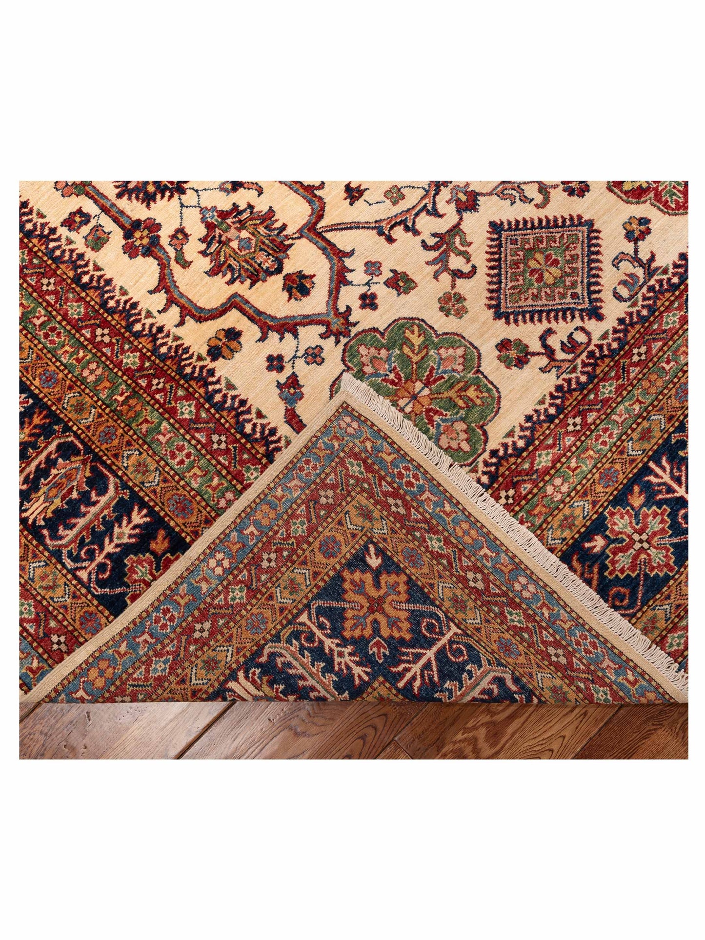 Kazak 151888 Ivory Navy 8.10x12 Hand Knotted Rug