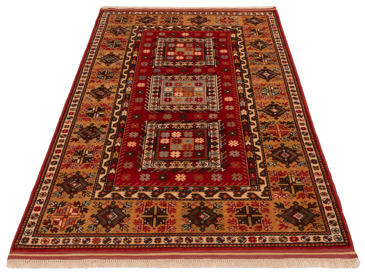 Turkish Shirwan 148392 Rust Gold 4.5x6.6 Hand Knotted Rug