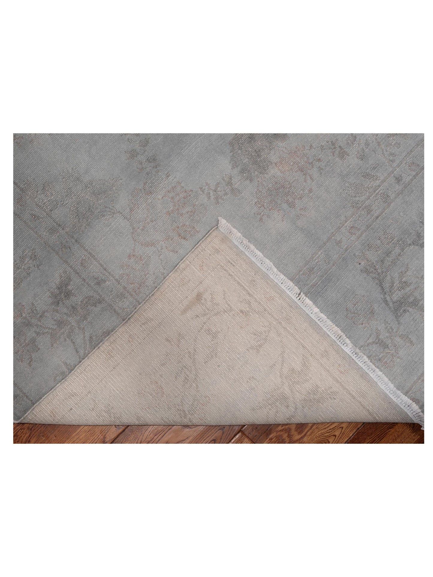 Vintage 107527 Light Gray 12.4x16 Hand Knotted Rug