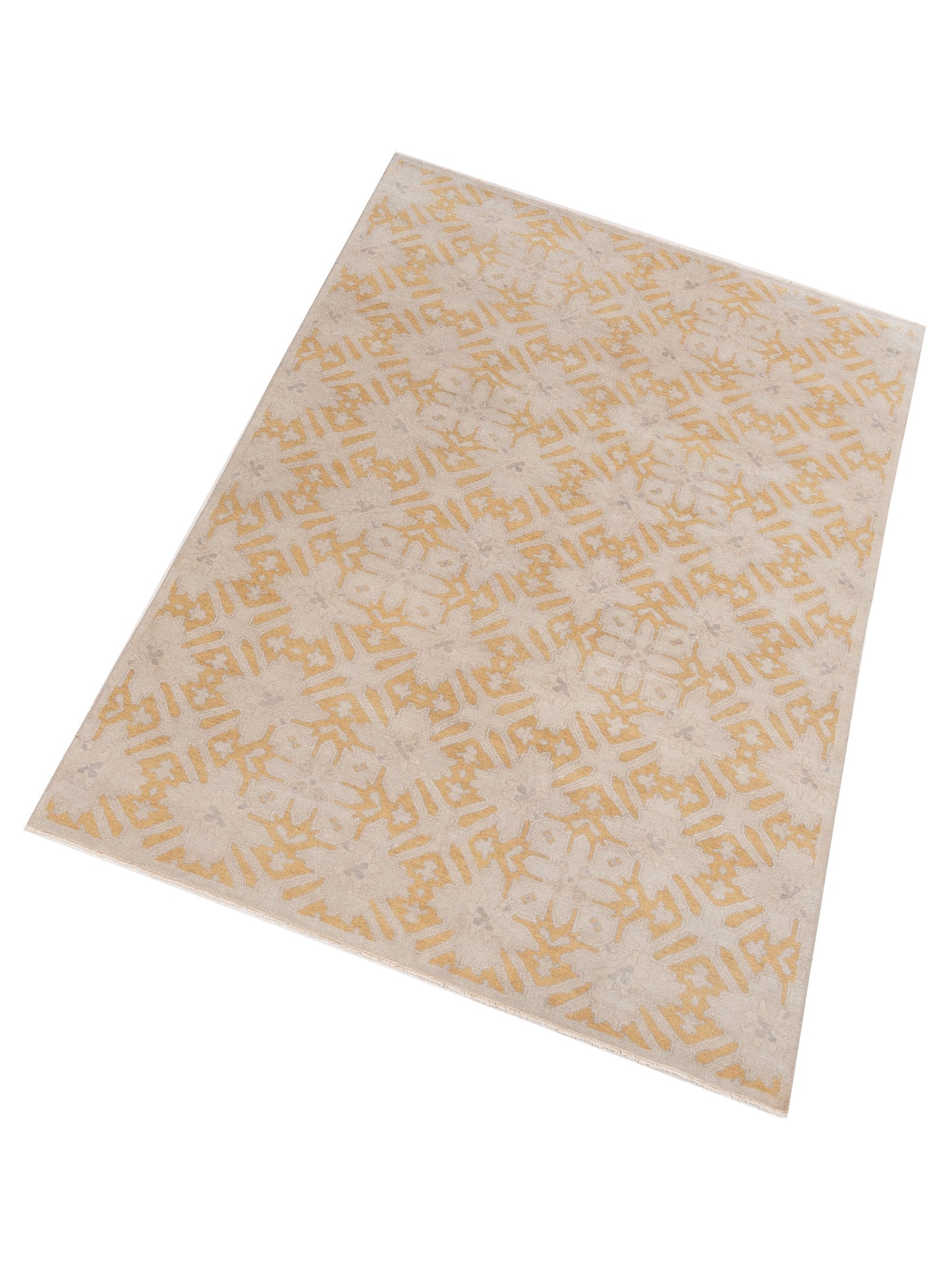 Evren 122240 Beige Gold 6x9 Hand Knotted Rug