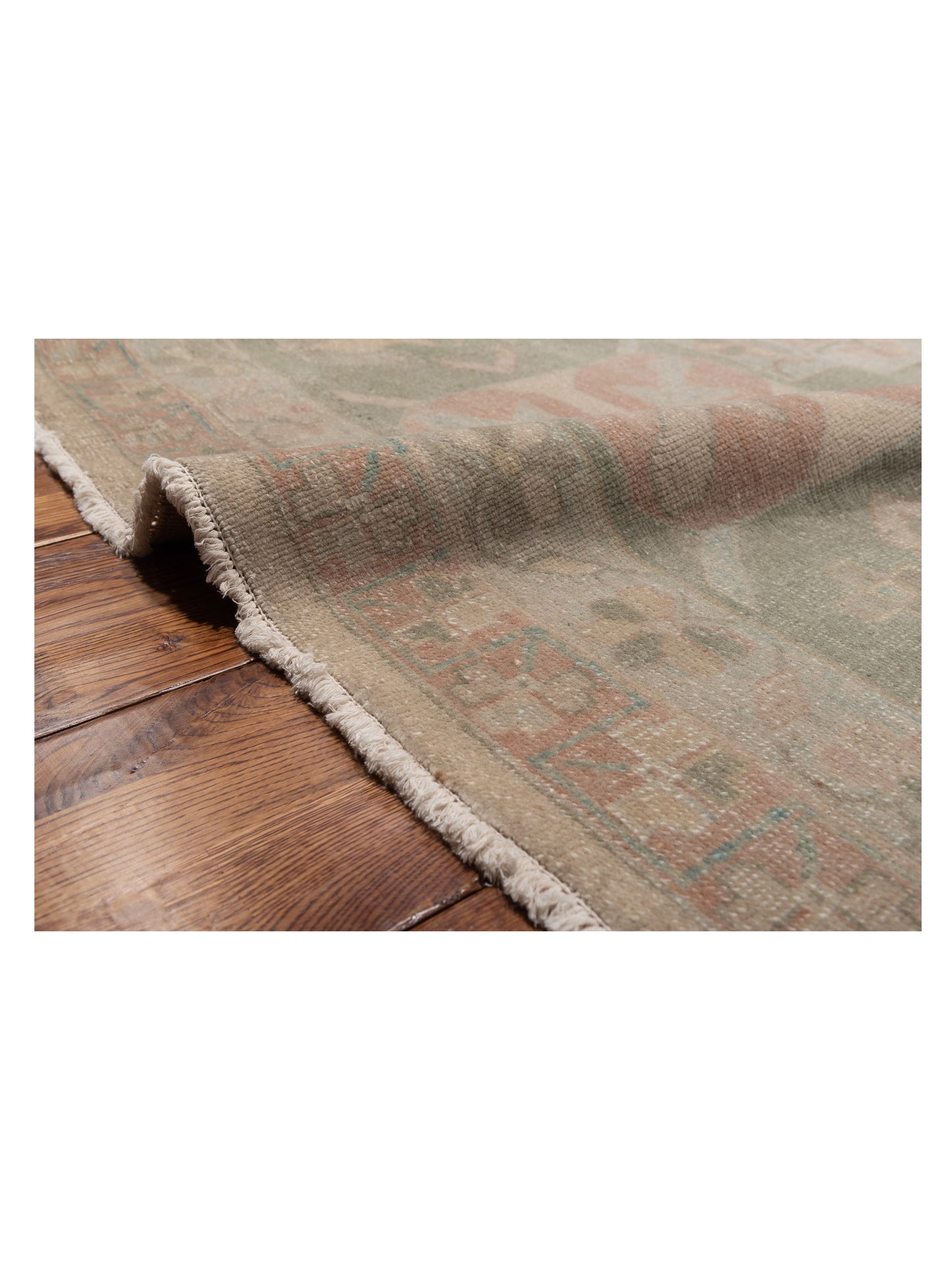 Elvan Icabet Beige Green 17x24.10 Hand Knotted Rug