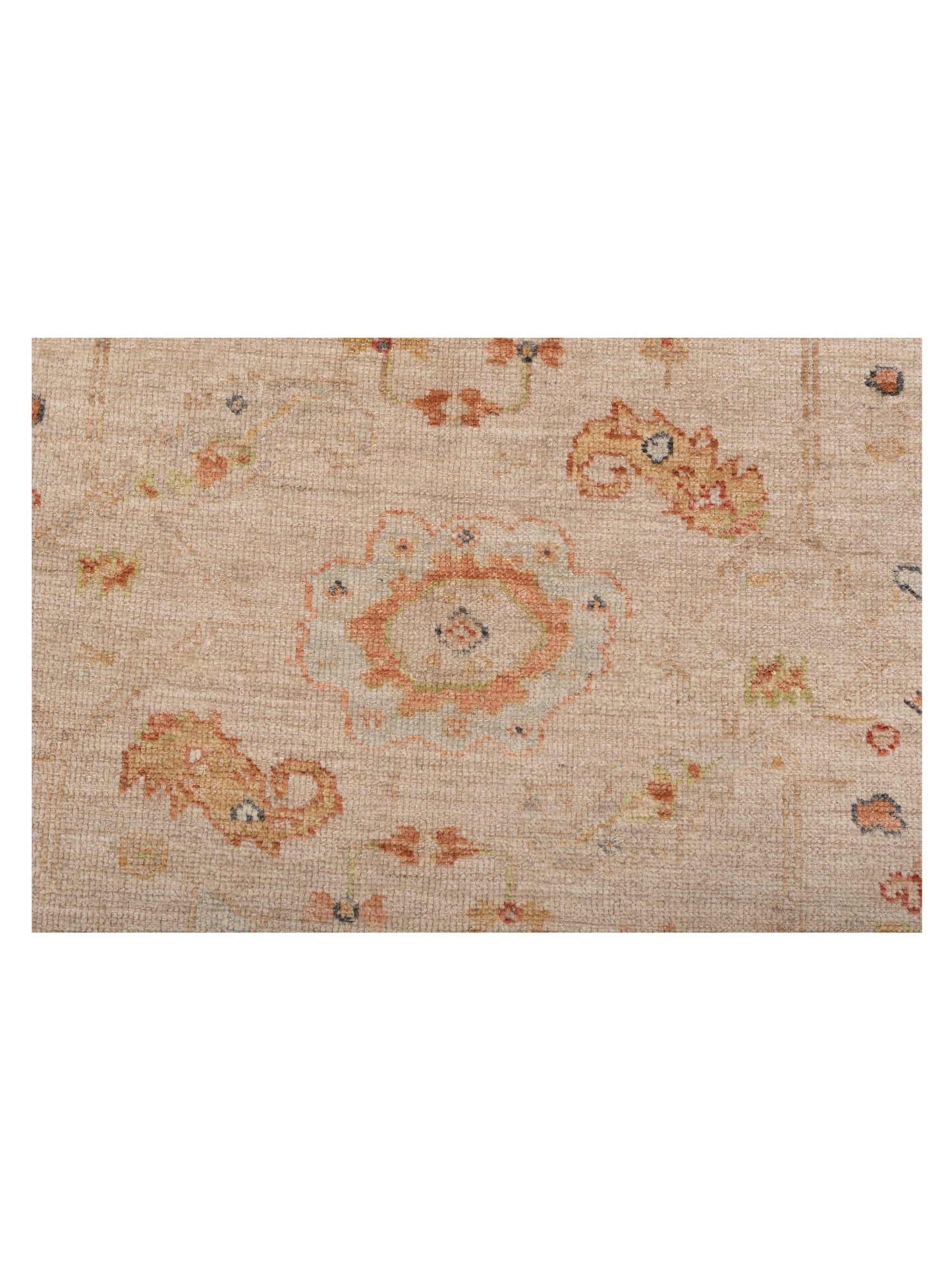 Angora Oushak 149578 Ivory Ivory 4.10x6.10 Hand Knotted Rug