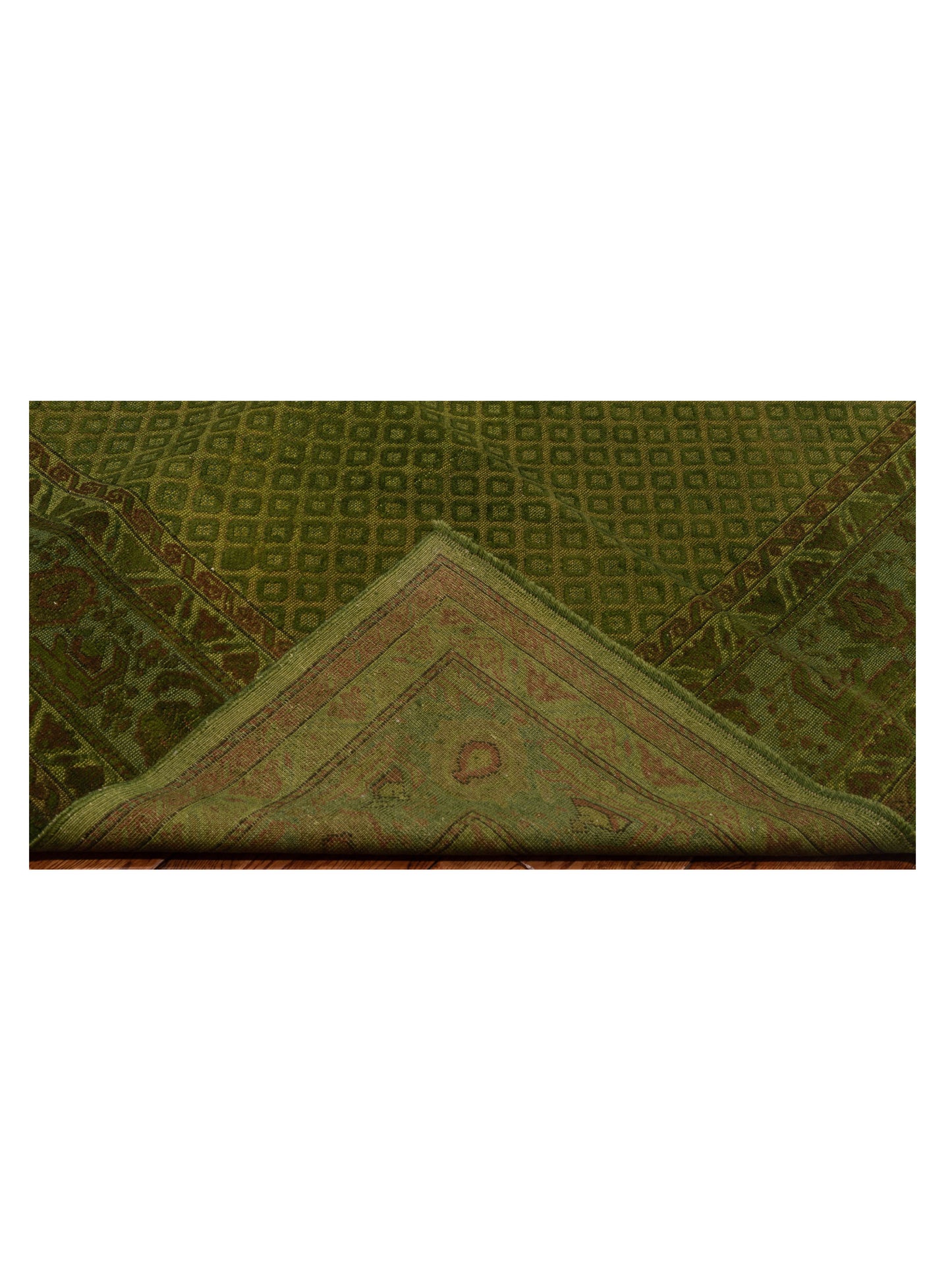 Vintage 104562 Green 6.6x8 Hand Knotted Rug