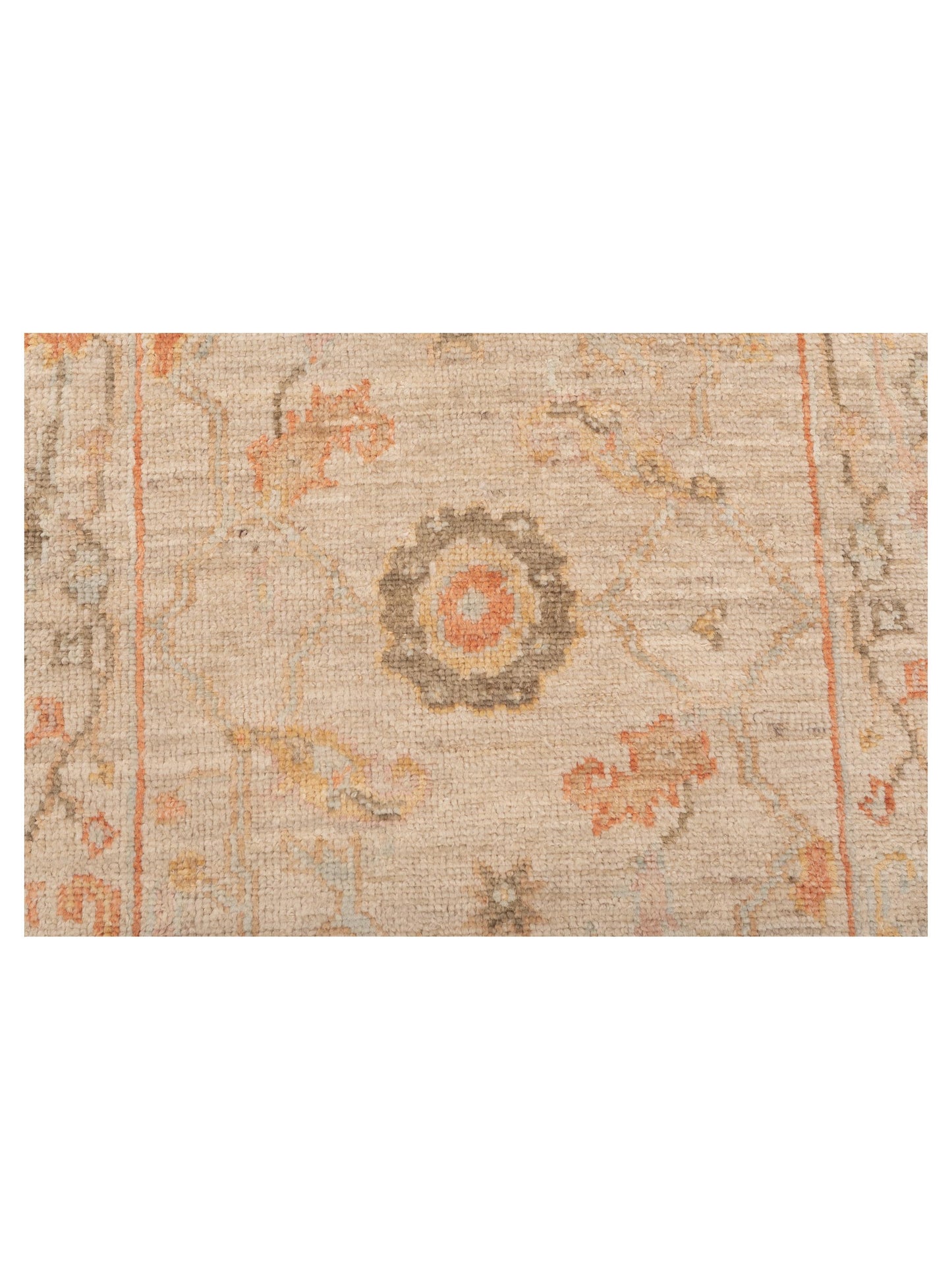 Angora Oushak 147981 Ivory Ivory 2.8x11.4 Hand Knotted Rug