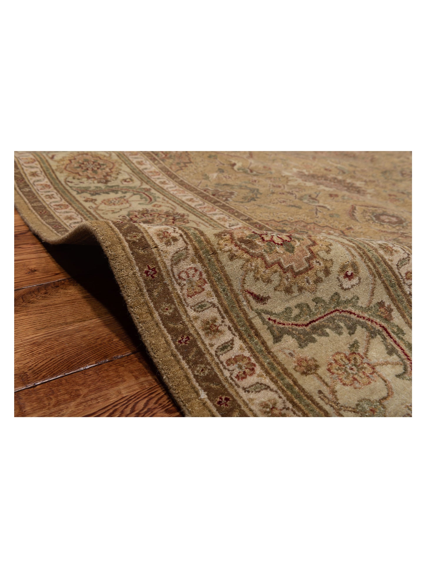 Platinum 115901 Gold Ivory 7.10x103 Hand Knotted Rug