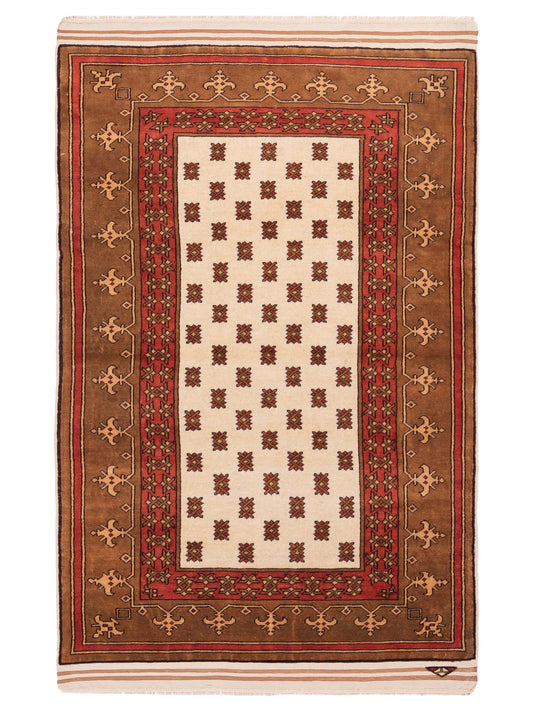 Pasha Turkish Shirwan  Ivory Brown Traditional