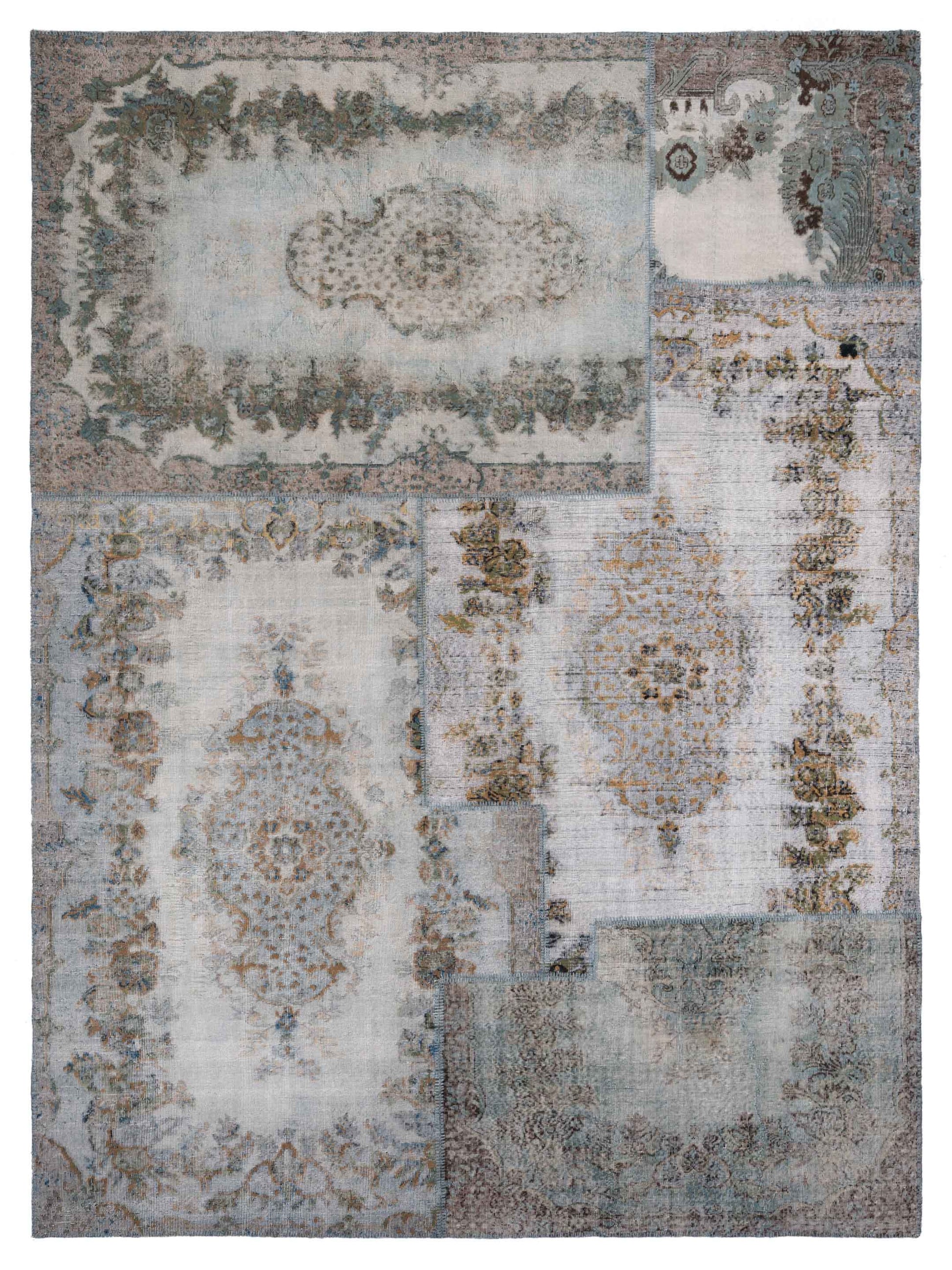 Pasha Turkish Vestige Patchwork  Light Blue  Contemporary