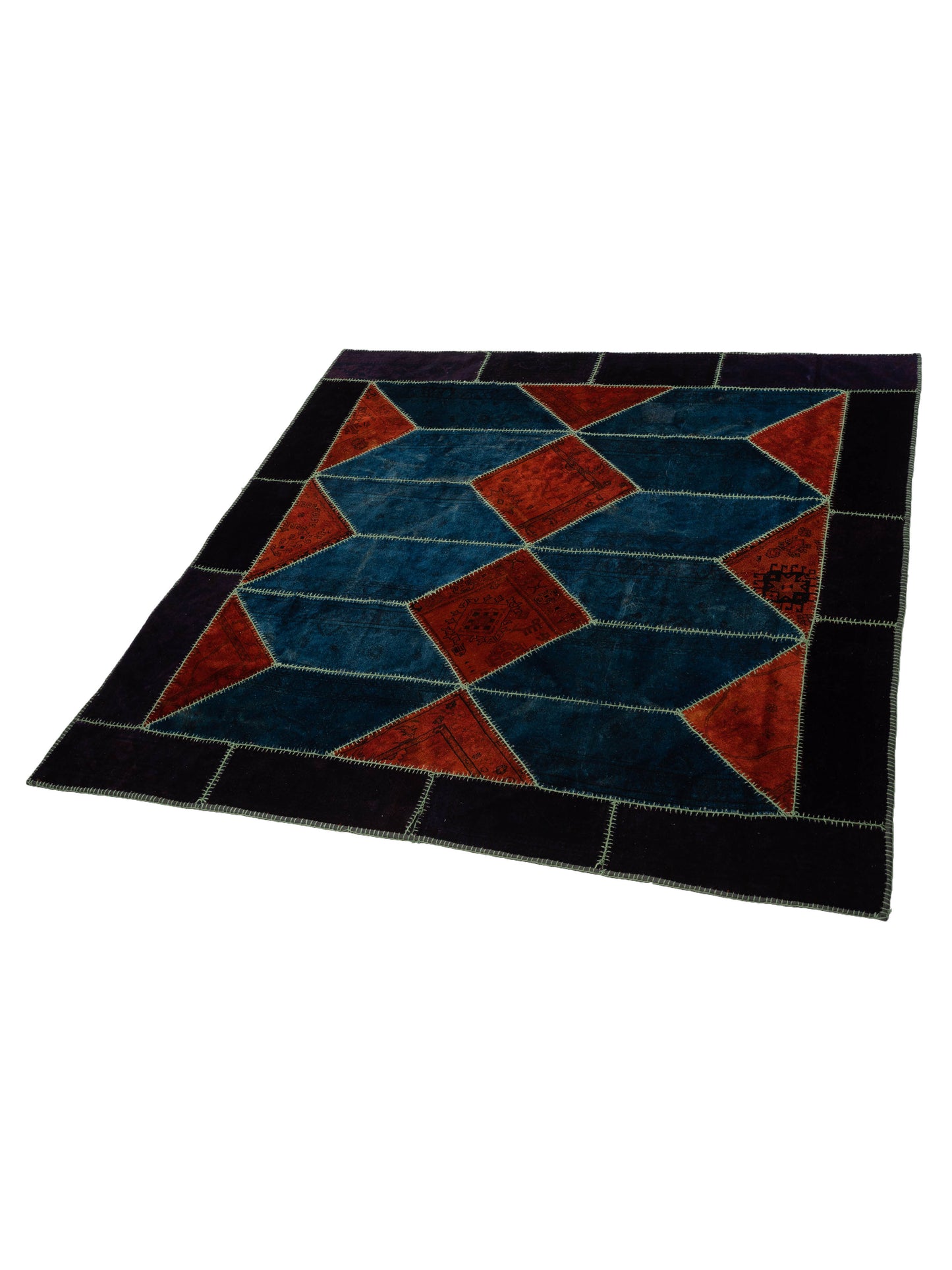 Turkish Vestige Patchwork 114238 Multi 10x10 Hand Knotted Rug