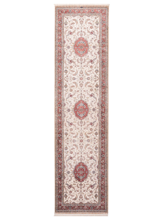 Pasha Pure Silk  Ivory Pink Traditional