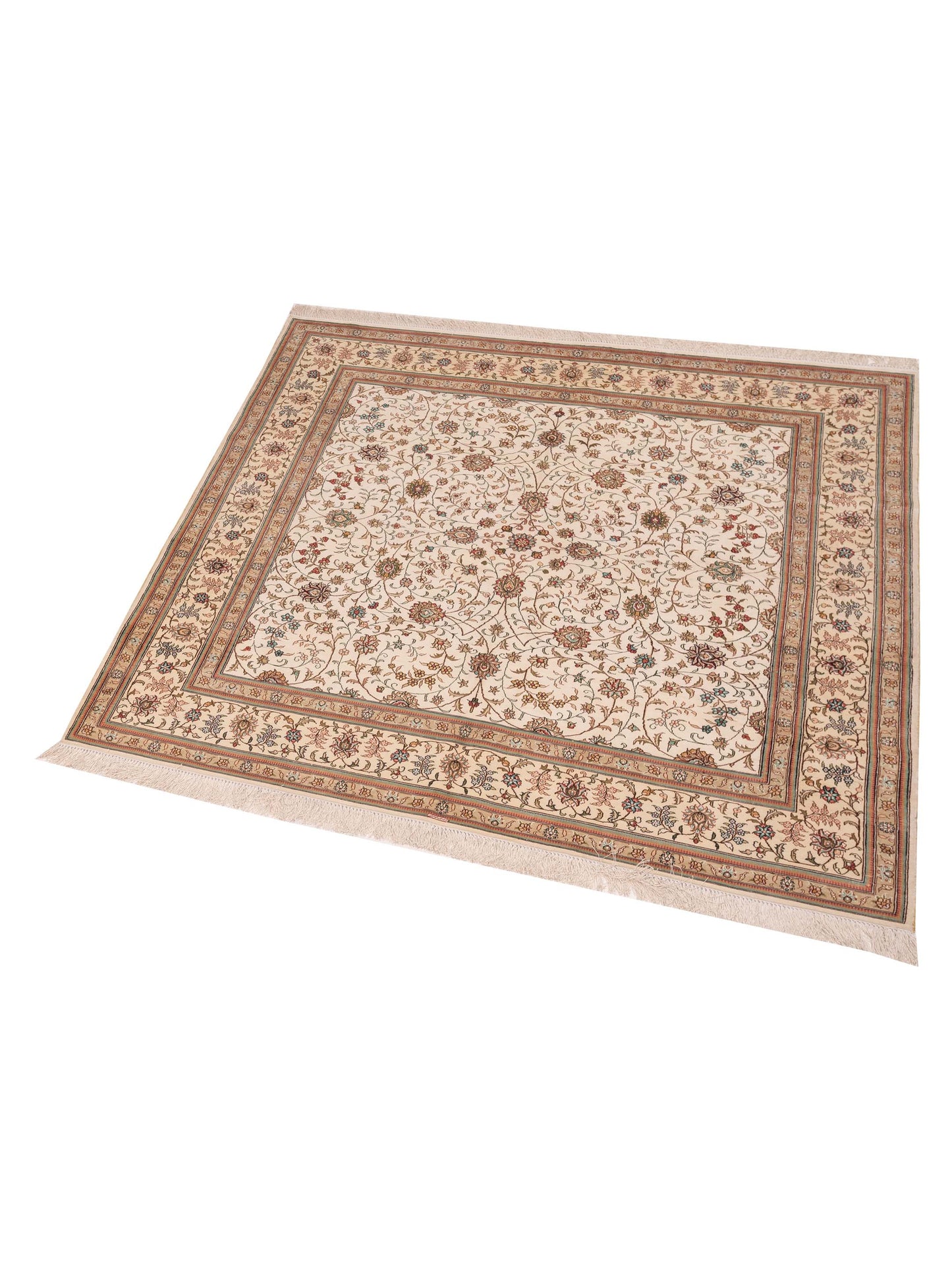 Pure Silk 105525 Ivory Ivory 6x6.2 Hand Knotted Rug