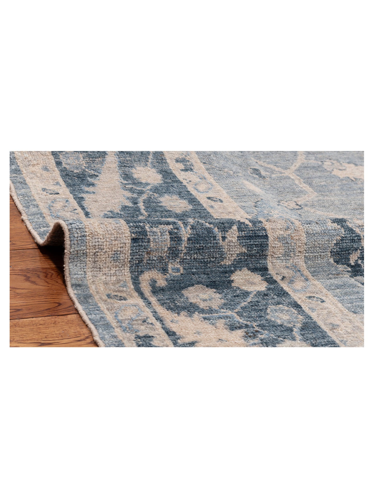 Angora Oushak 153496 Blue Blue 8x8.10 Hand Knotted Rug