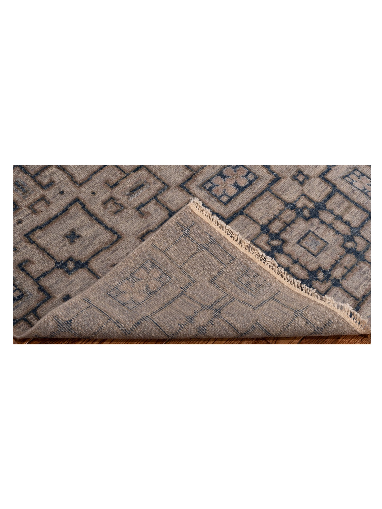 Evren 123409 Gray Blue 4x6.1 Hand Knotted Rug
