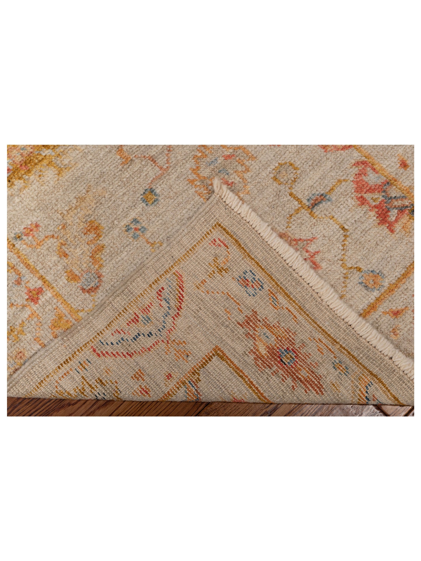 Angora Oushak 148124 Ivory Ivory 2.7x13.7 Hand Knotted Rug