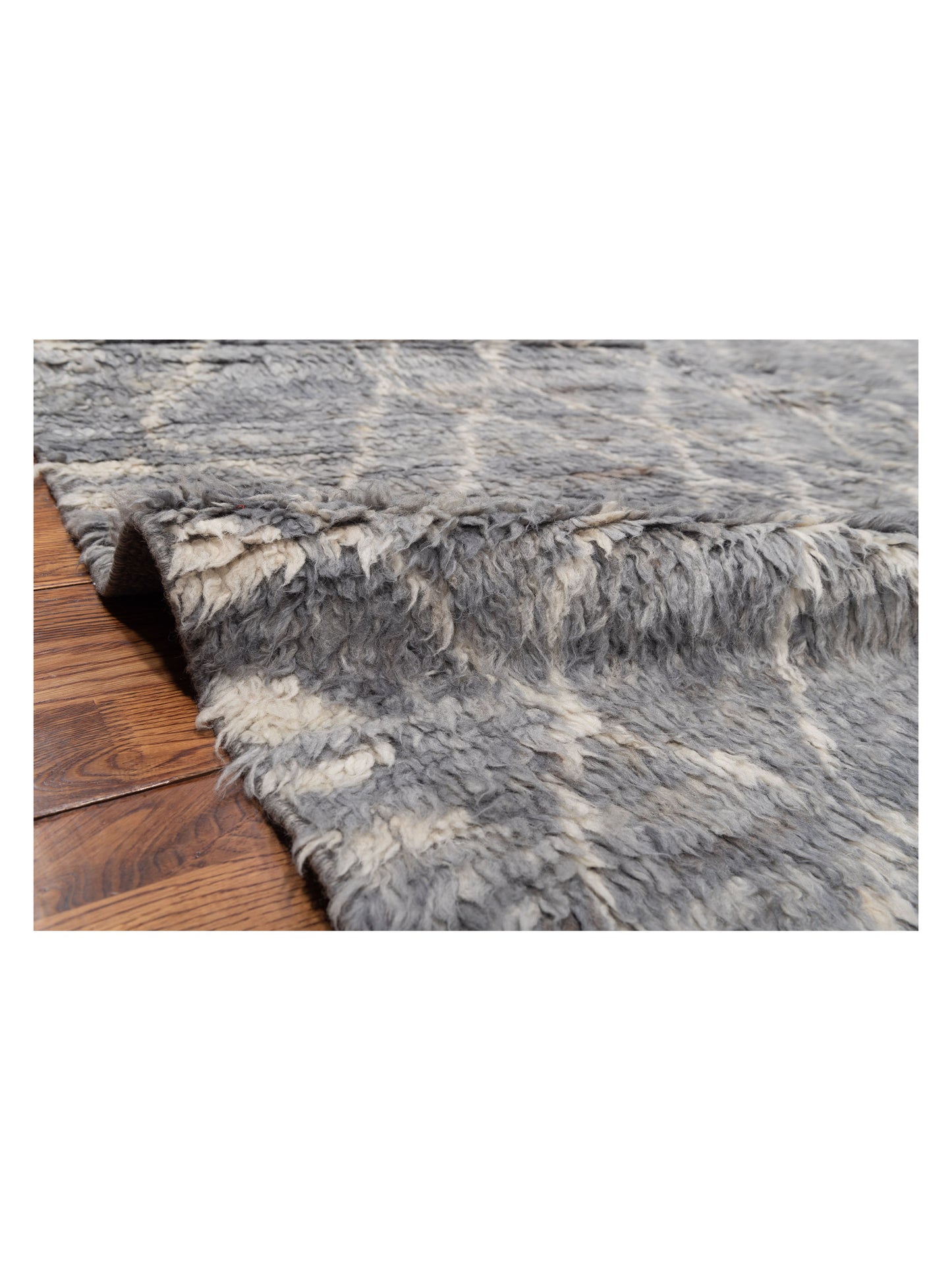 Berber Aspendos Gray Ivory 8.10x12.8 Hand Knotted Rug