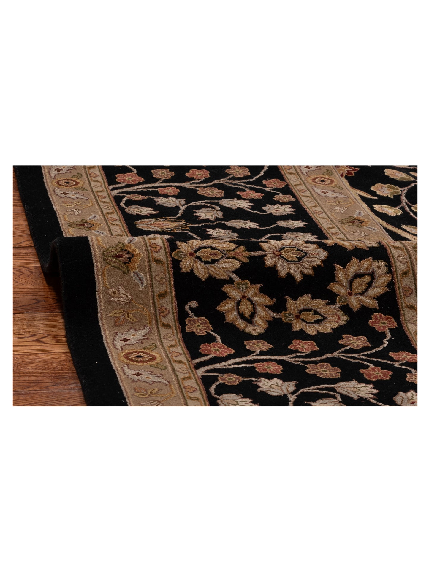 Imperial Silk 145038 Black Black 8.3x10.1 Hand Knotted Rug