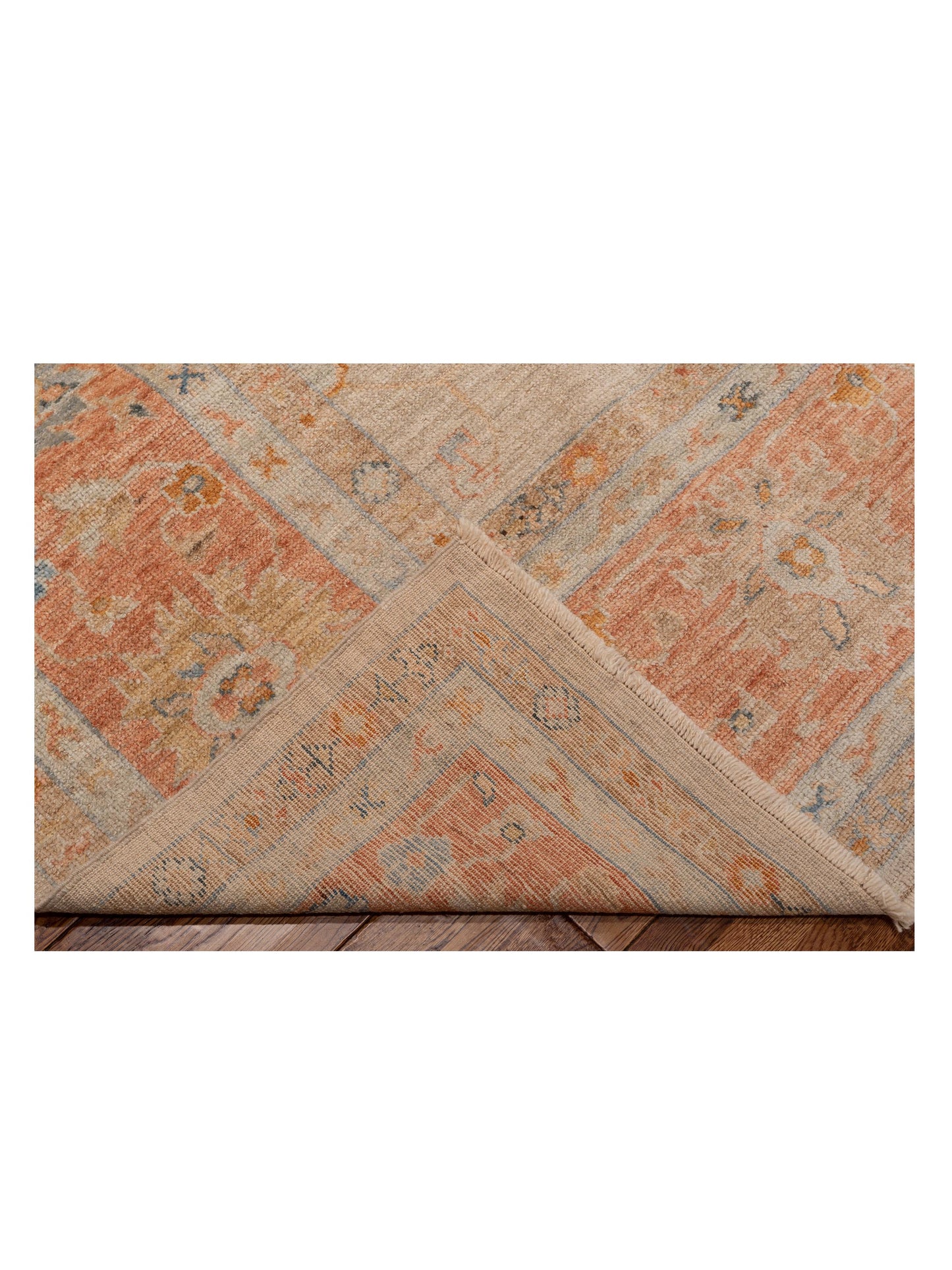 Angora Oushak 149563 Ivory Rust 12.1x15.8 Hand Knotted Rug