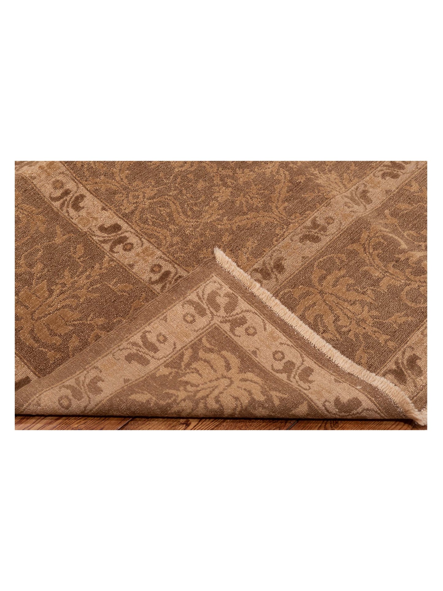 Defne Begonia Dark Brown Brown 9.4x12 Hand Knotted Rug