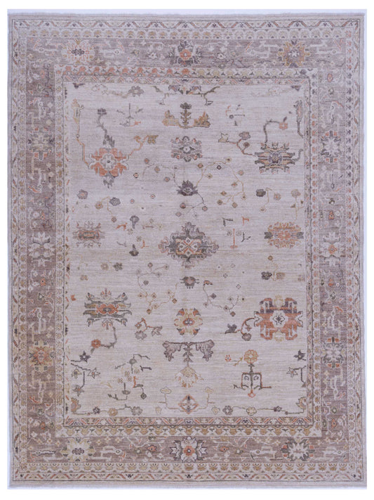 Anadol Angora Oushak  Ivory Light Brown Traditional
