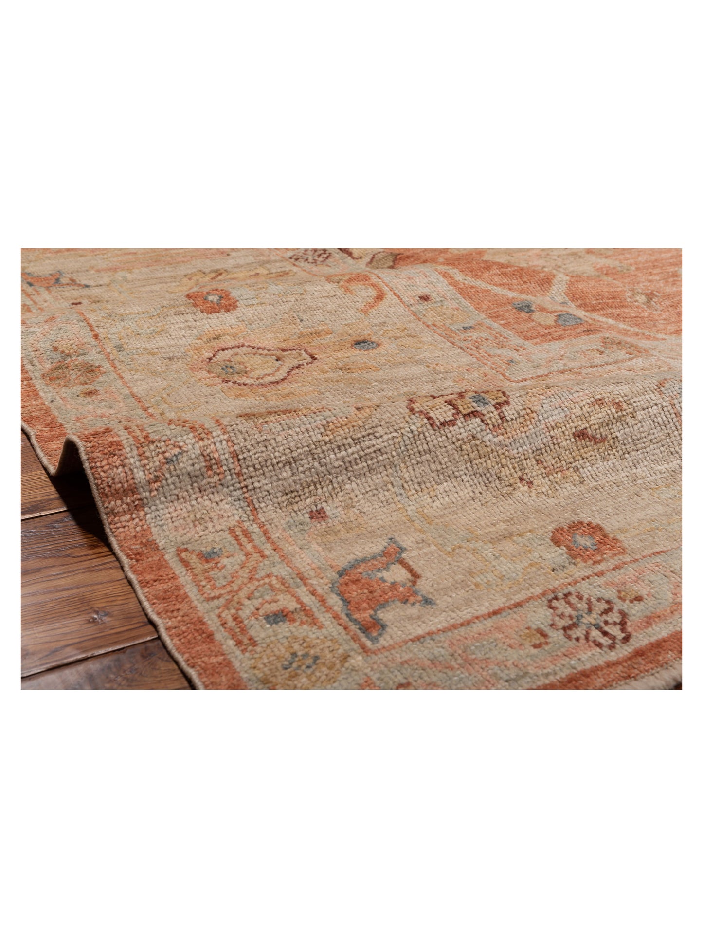 Angora Oushak 149568 Pink Ivory 12.3x16.10 Hand Knotted Rug