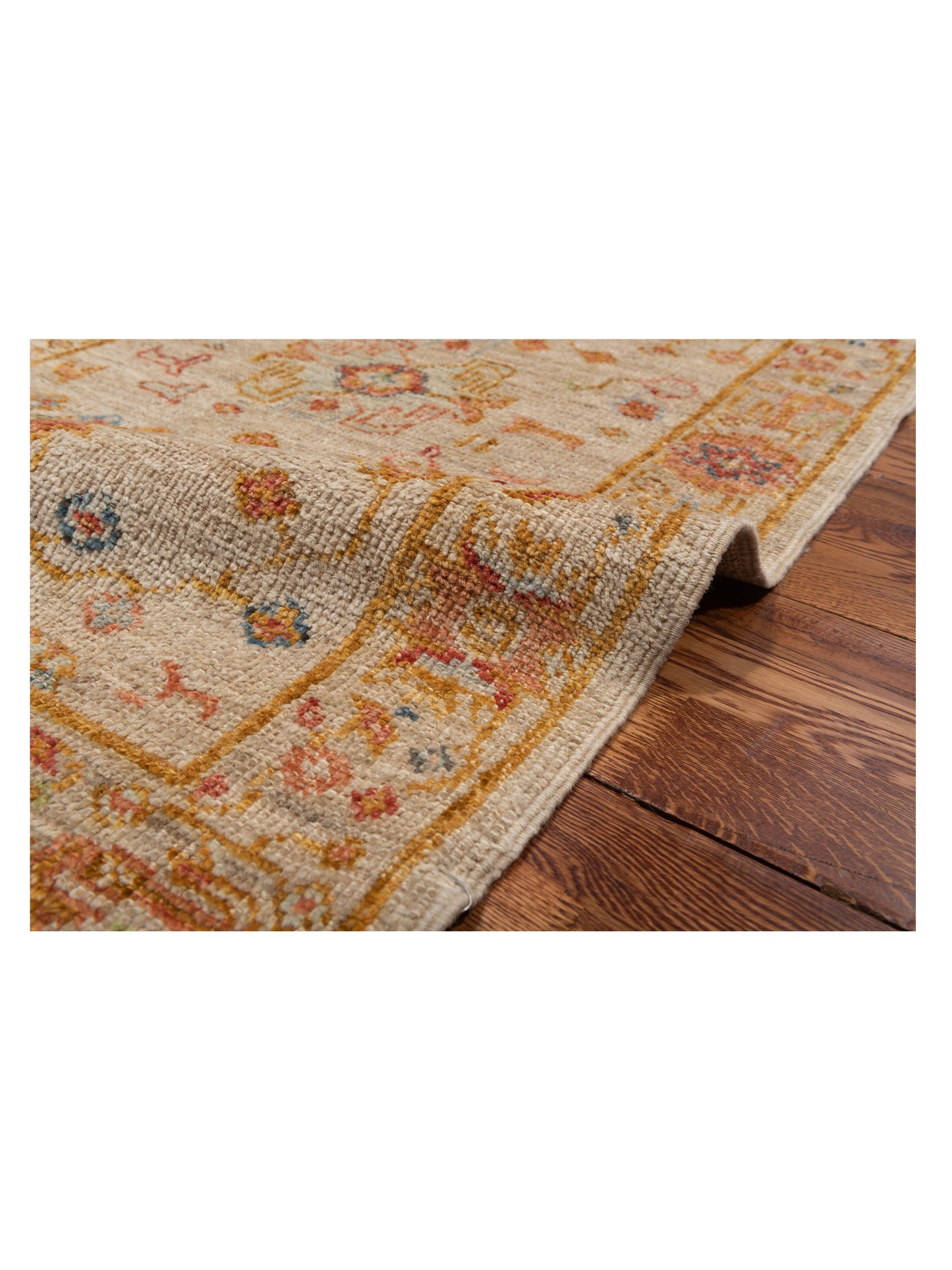 Angora Oushak 146516 Ivory Silver 2.7x11.7 Hand Knotted Rug