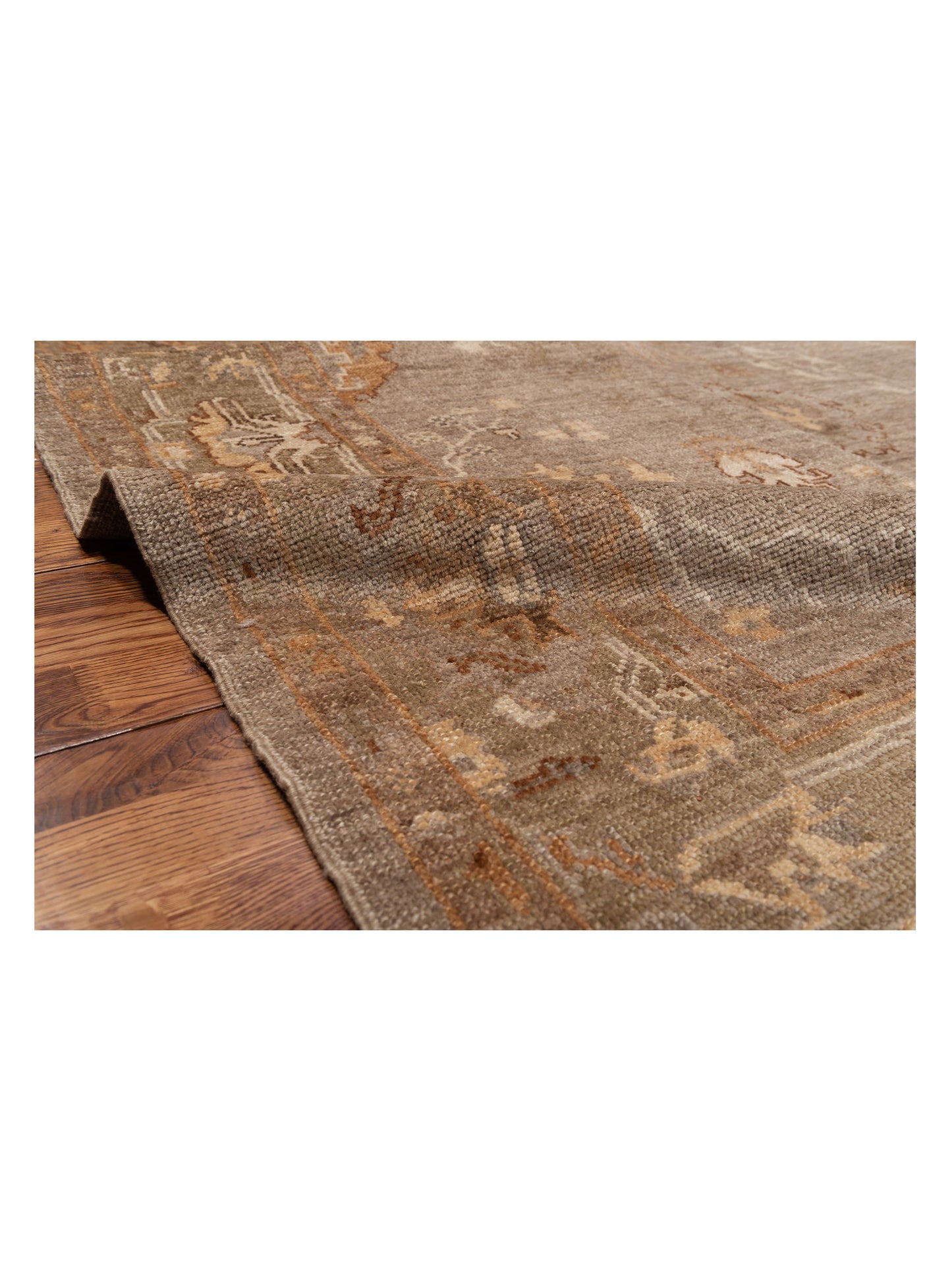 Angora Oushak 125826 Green Green 6x8.8 Hand Knotted Rug