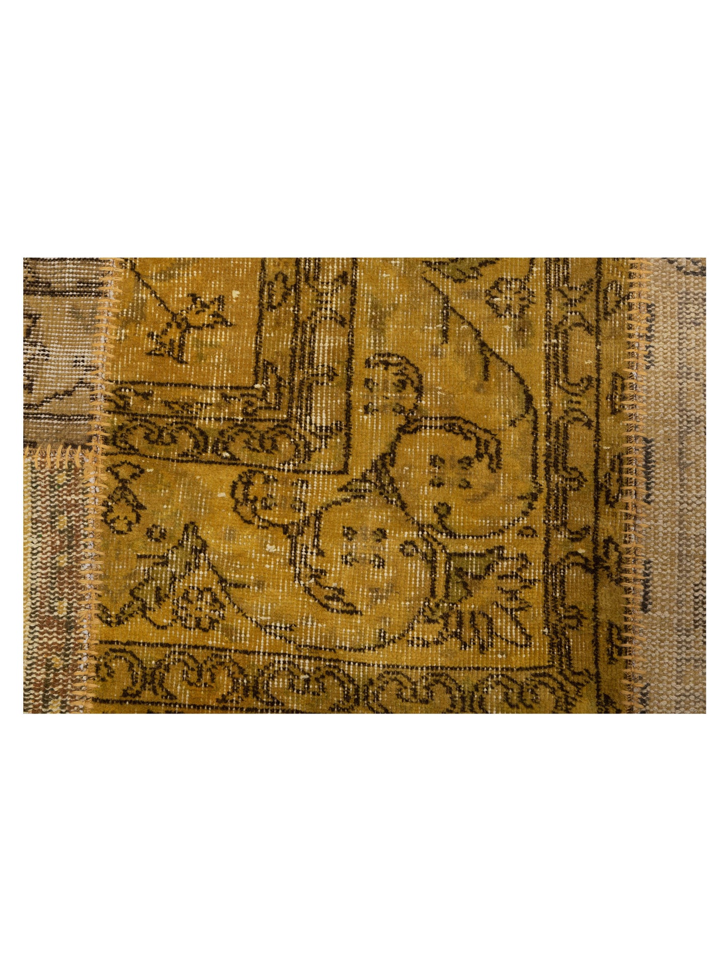 Turkish Vestige Patchwork 109445 Yellow 9.10x13.1 Hand Knotted Rug