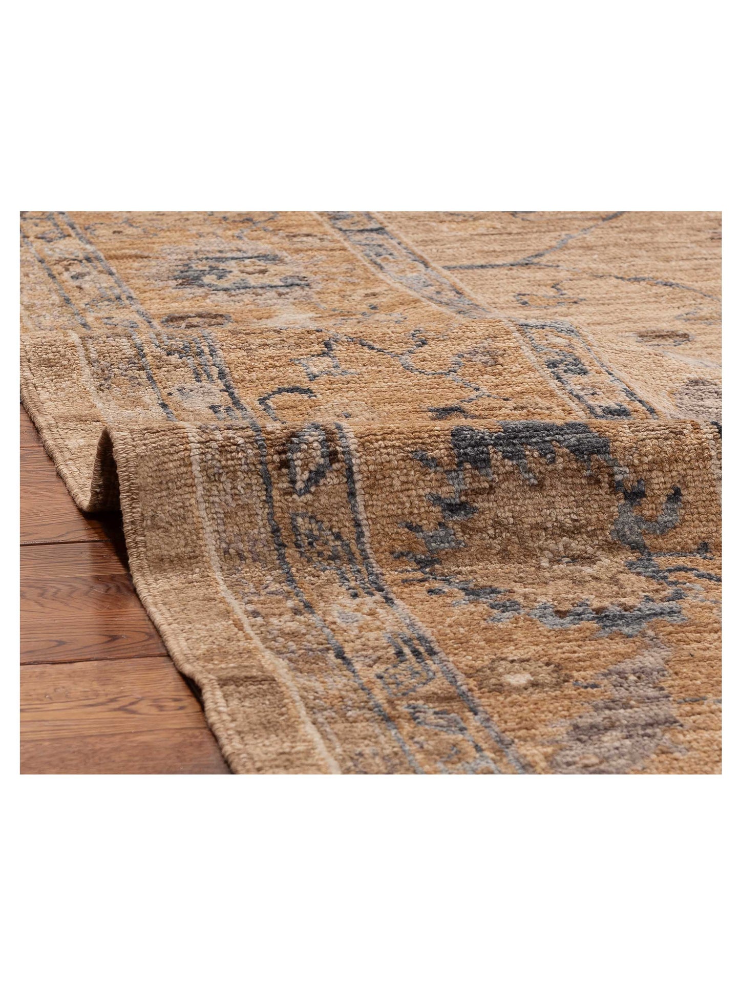 Angora Oushak 156187 Gold Gold 9x11.8 Hand Knotted Rug