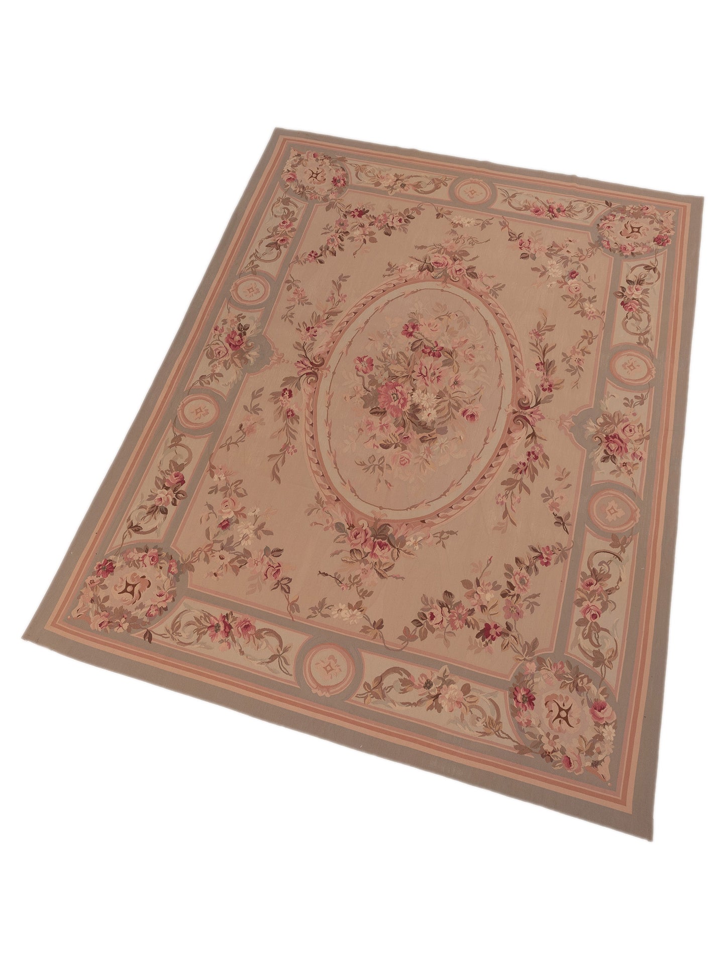Abusson 77780 Cream Silver 7.10x10.8 Hand Knotted Rug