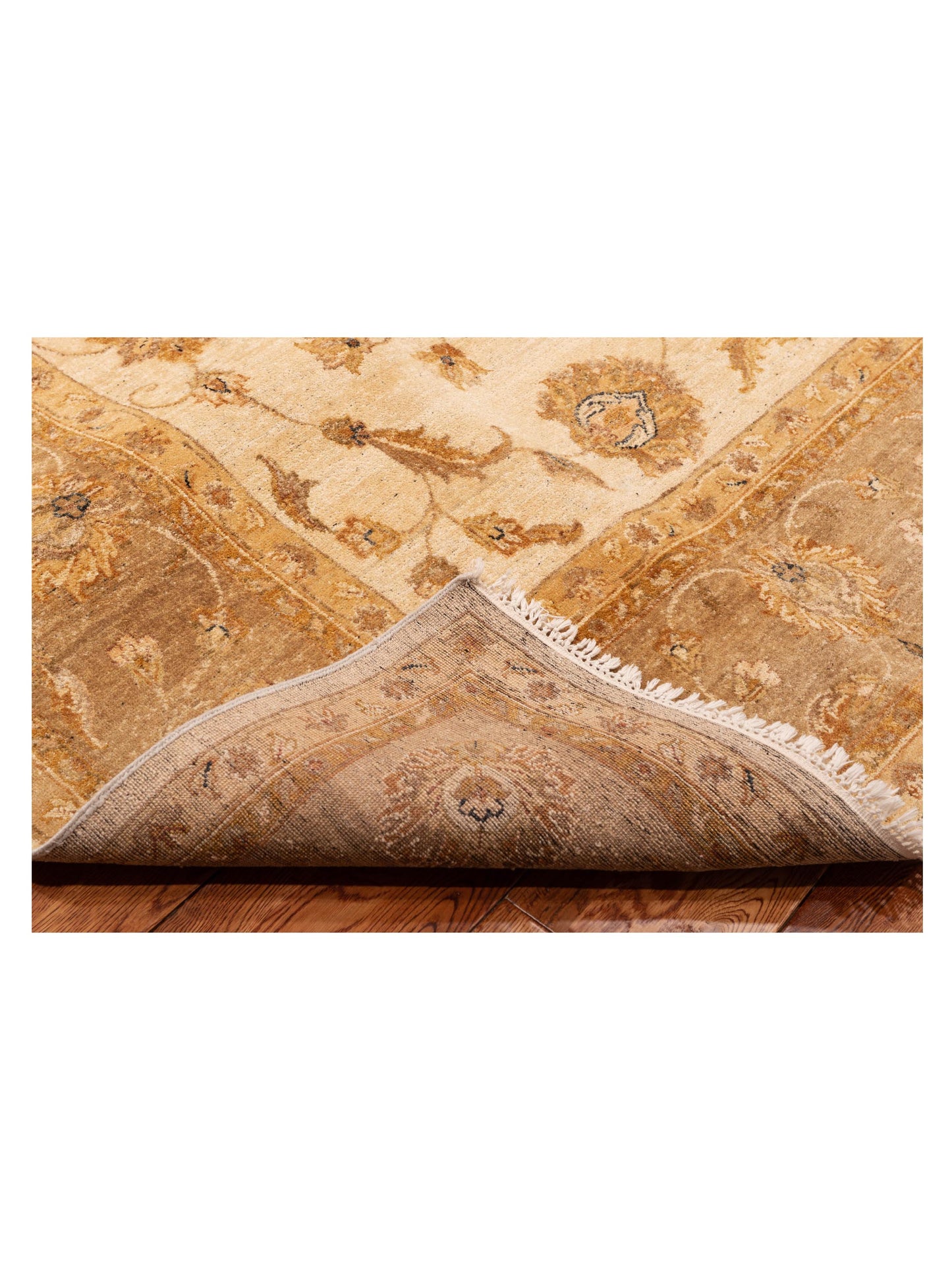 Ghazani 148310 Ivory Light Brown 9x11.8 Hand Knotted Rug