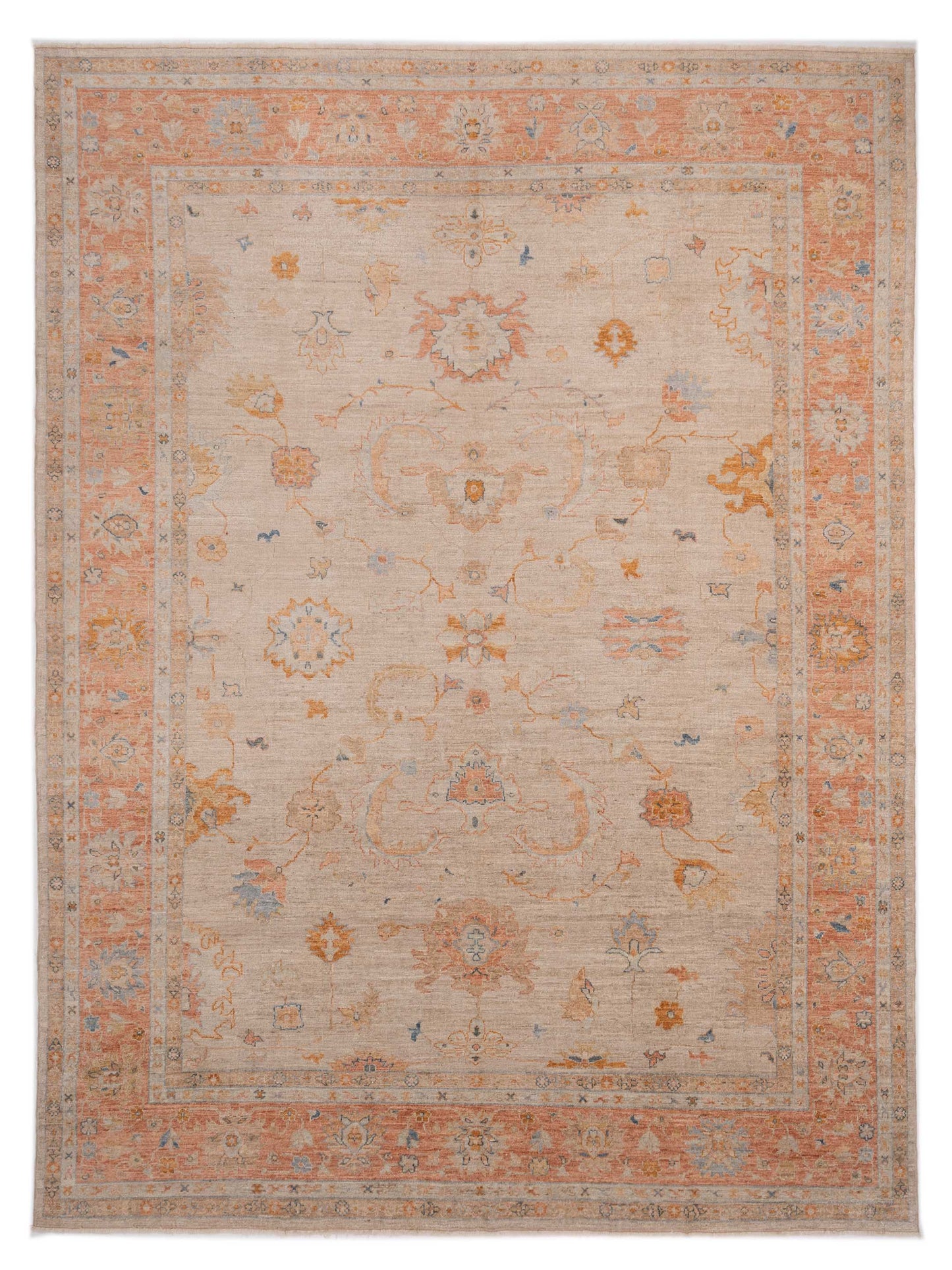 Anadol Angora Oushak  Ivory Rust Traditional