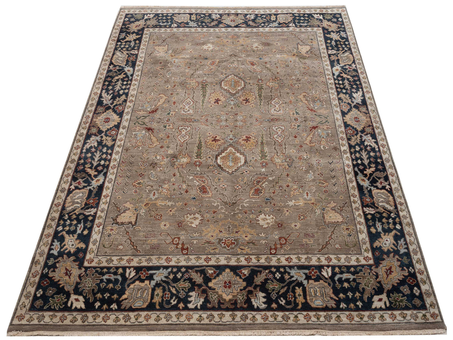 Crown 146923 Silver Navy 8x9.11 Hand Knotted Rug