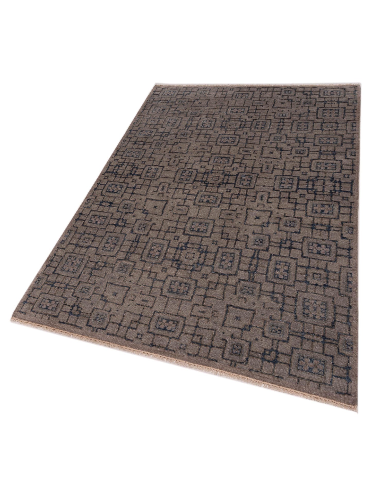 Evren 123414 Silver Blue 6x9.1 Hand Knotted Rug