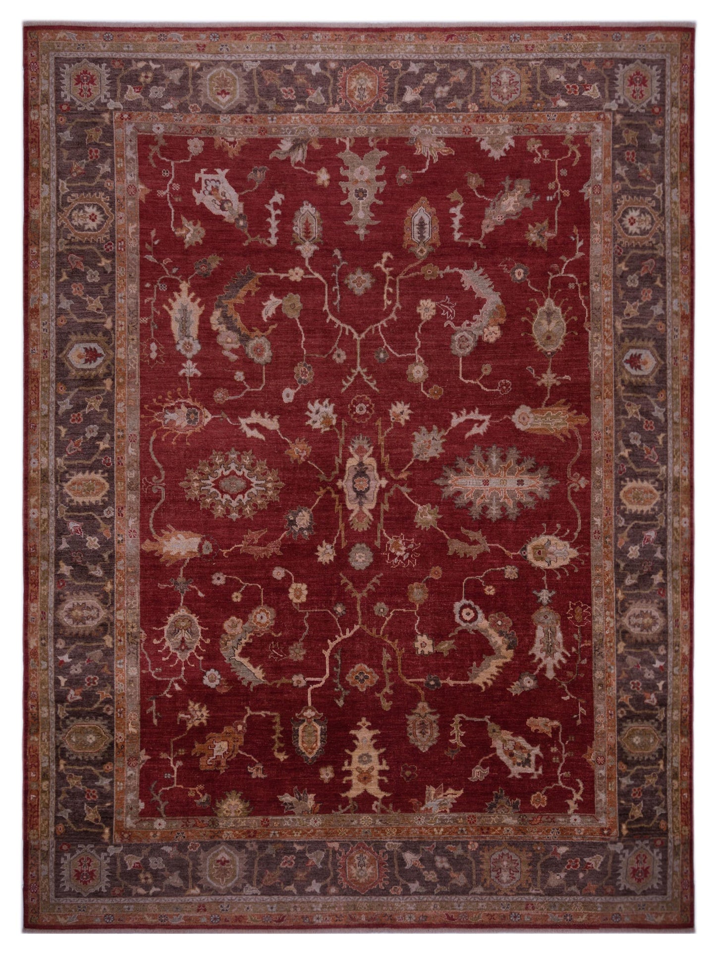 Anadol Angora Oushak  Red Dark Brown Traditional