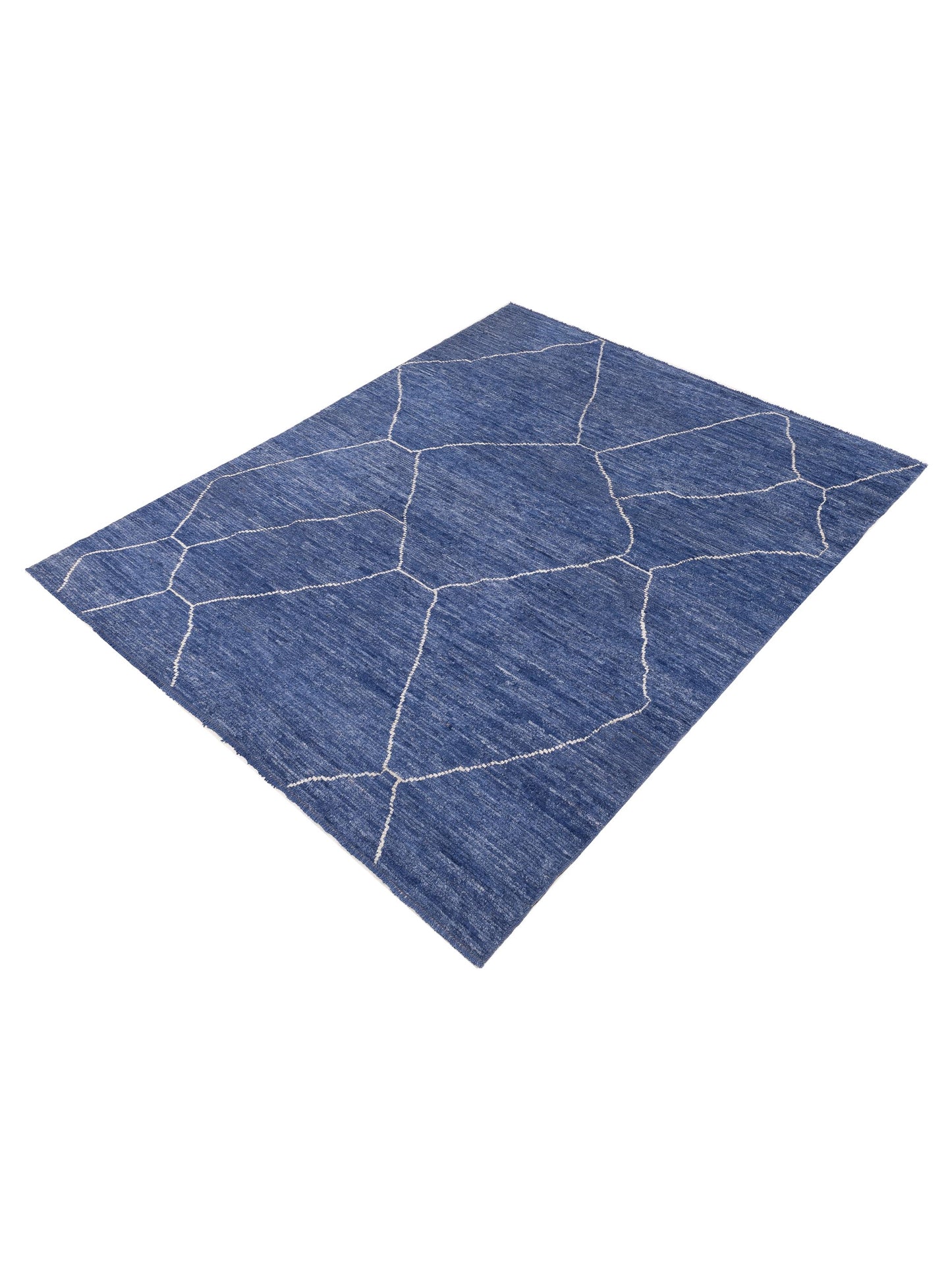 Berber Aspendos Blue Blue 8.2x10.3 Hand Knotted Rug