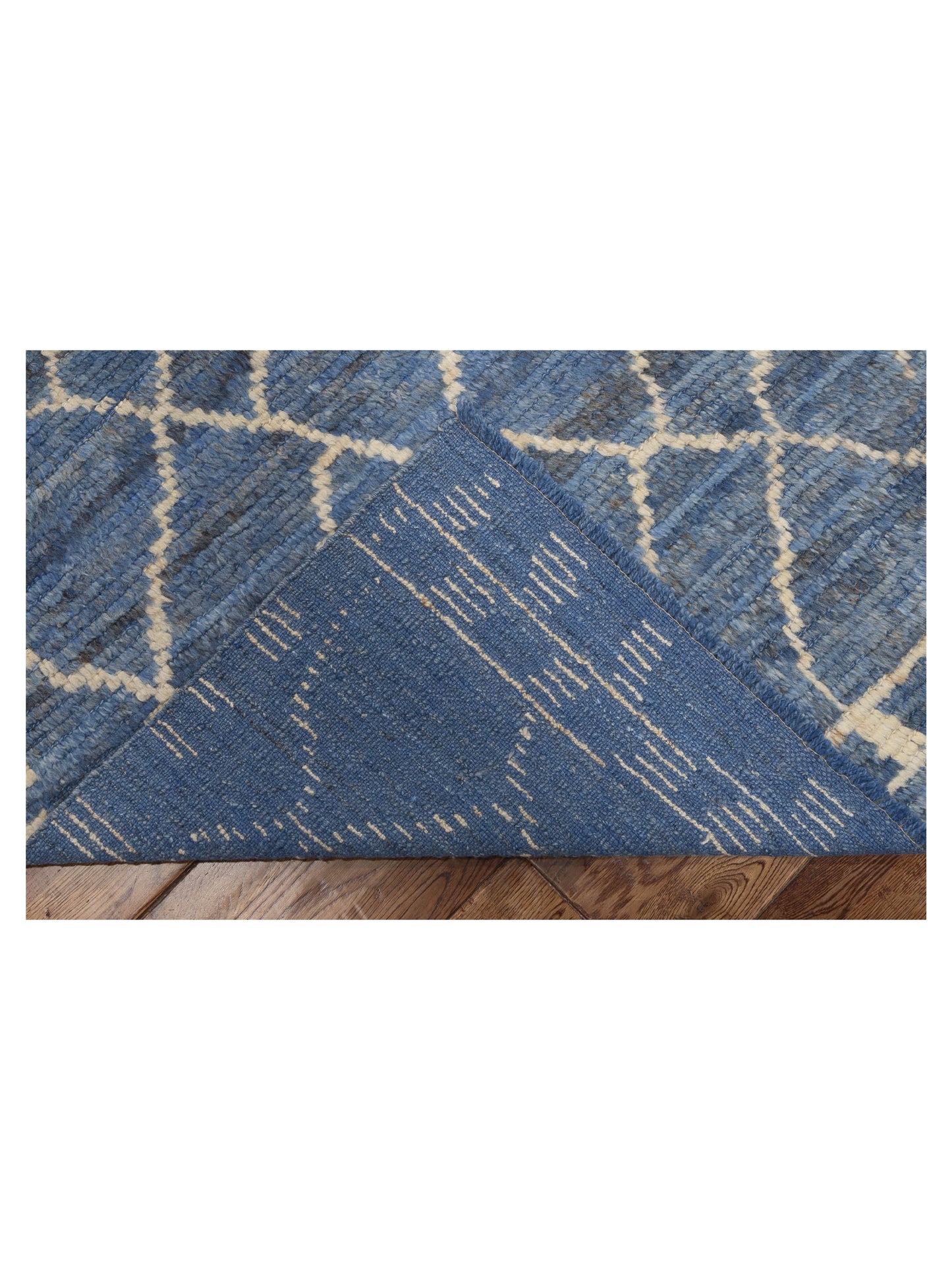 Berber Aspendos Blue Ivory 9.11x14.6 Hand Knotted Rug