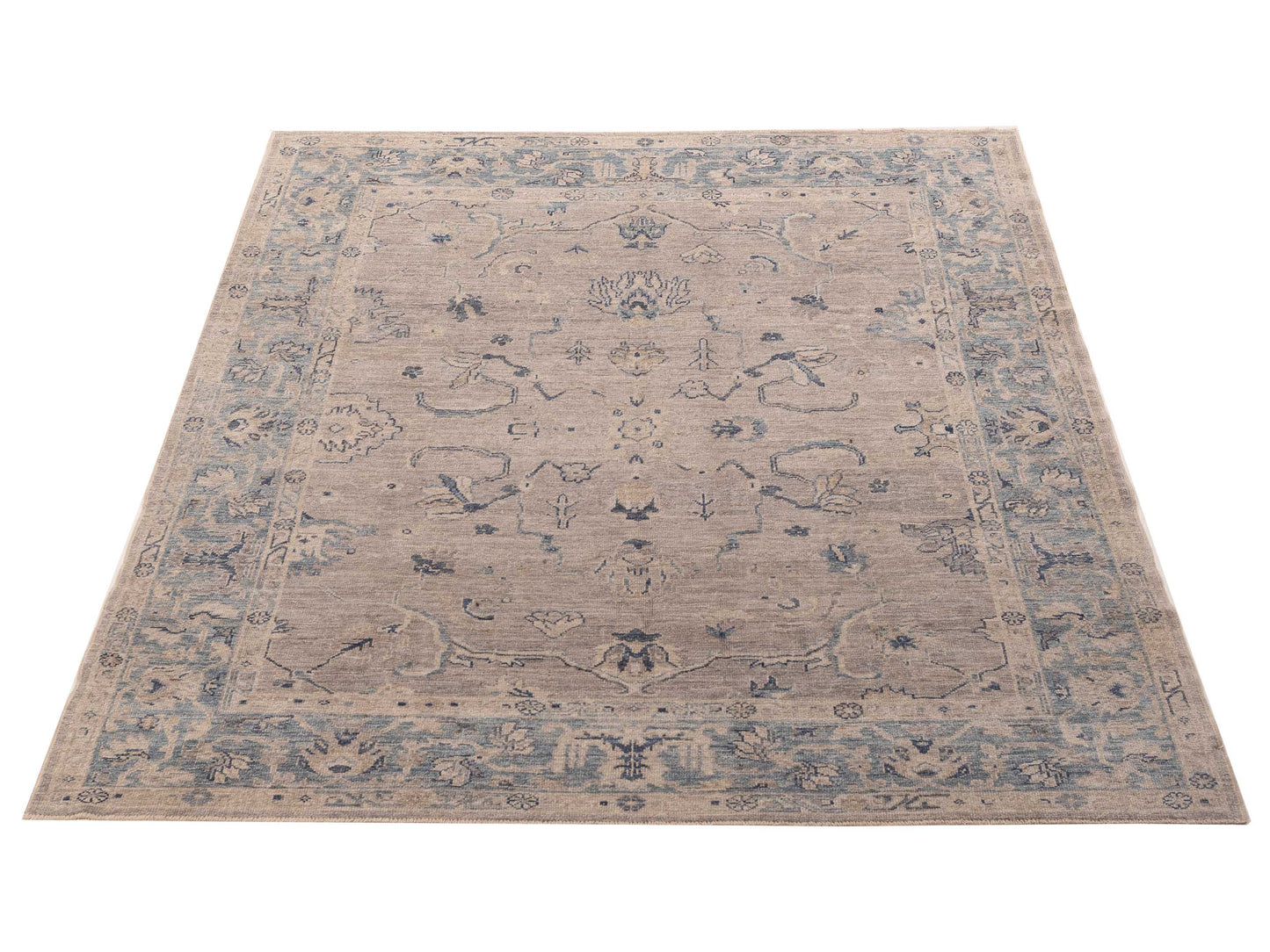 Angora Oushak 156280 Gray Gray 8.4x9.3 Hand Knotted Rug