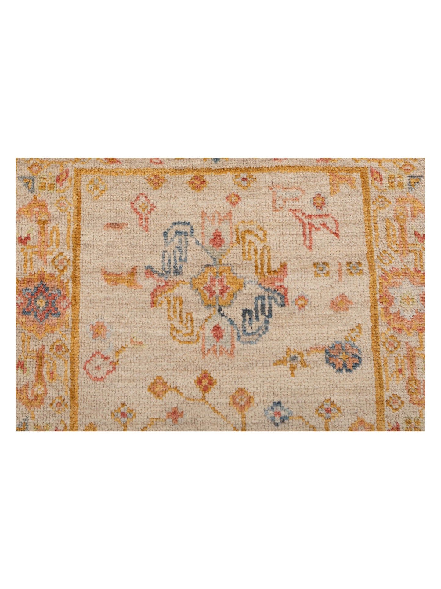 Angora Oushak 148281 Ivory Silver 2.6x9.9 Hand Knotted Rug