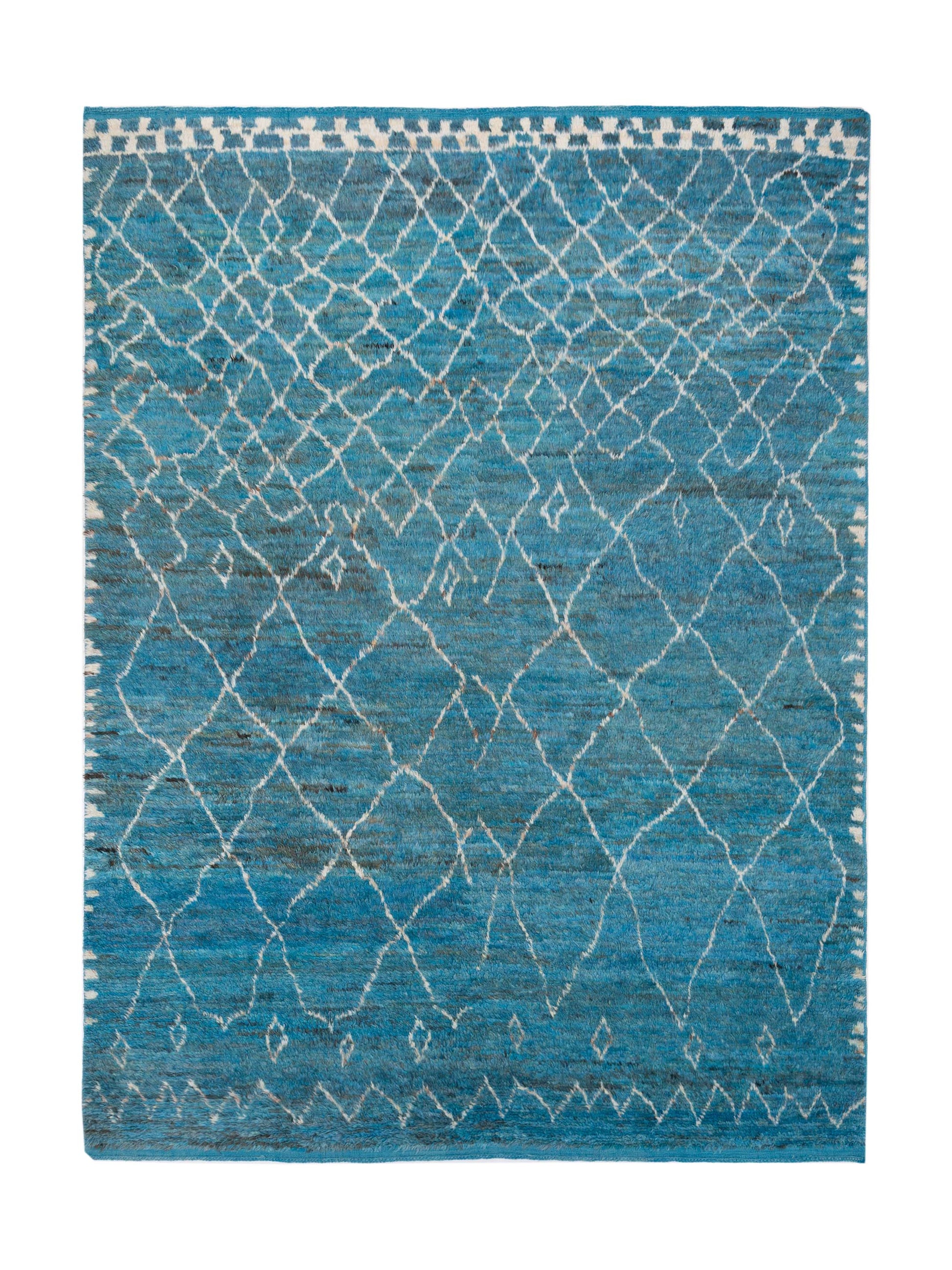 Pasha Berber  Turquoise Ivory Contemporary