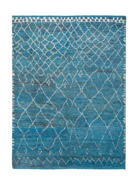 Pasha Berber  Turquoise Ivory Contemporary