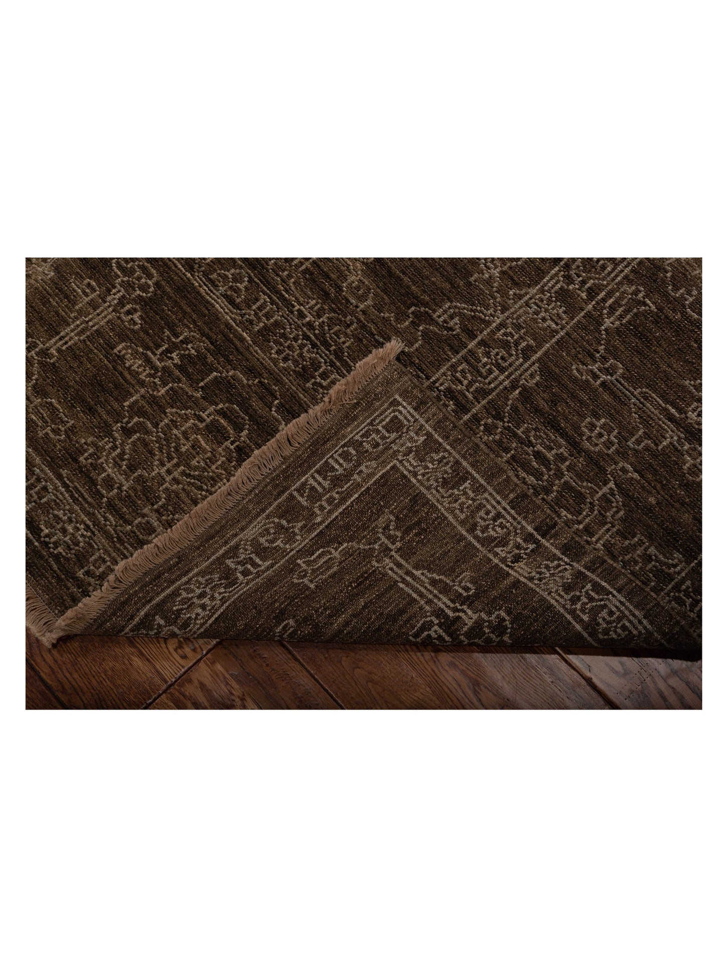 Defne Opal Brown Ice Blue 8.1x9.9 Hand Knotted Rug