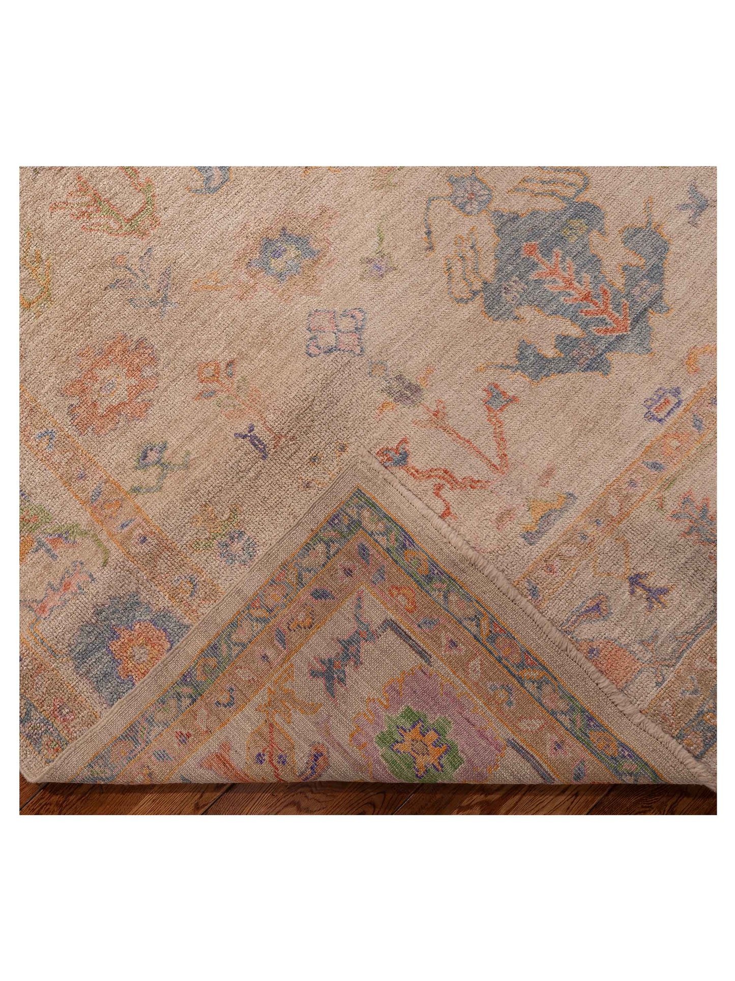 Angora Oushak 150280 Beige Beige 8x9.11 Hand Knotted Rug
