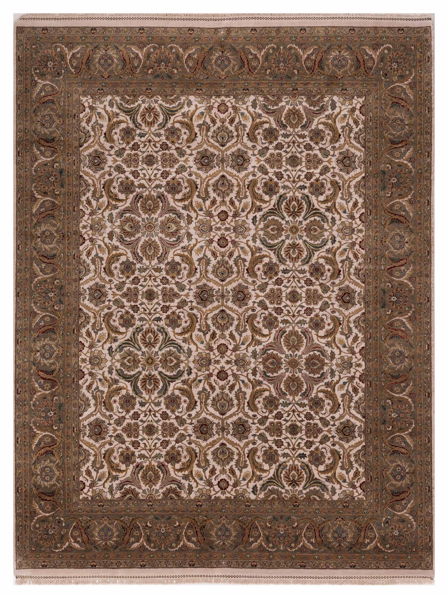 Rajpur Crown  Ivory Green Traditional