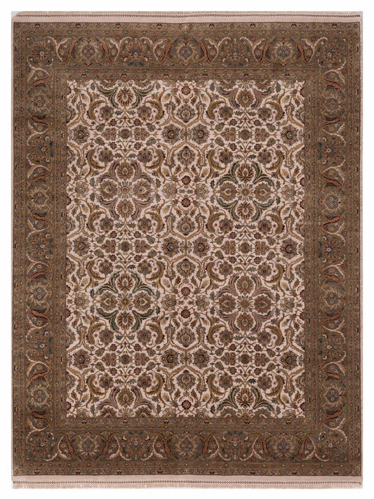 Rajpur Crown  Ivory Green Traditional