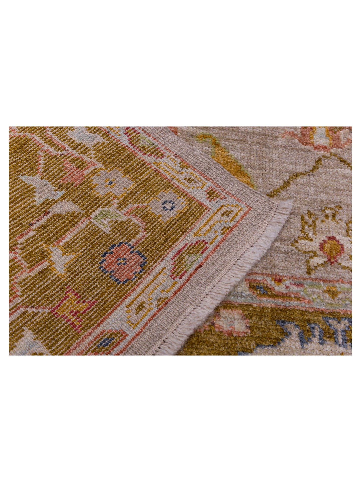 Angora Oushak 144592 Silver Mustard 6.3x12.6 Hand Knotted Rug