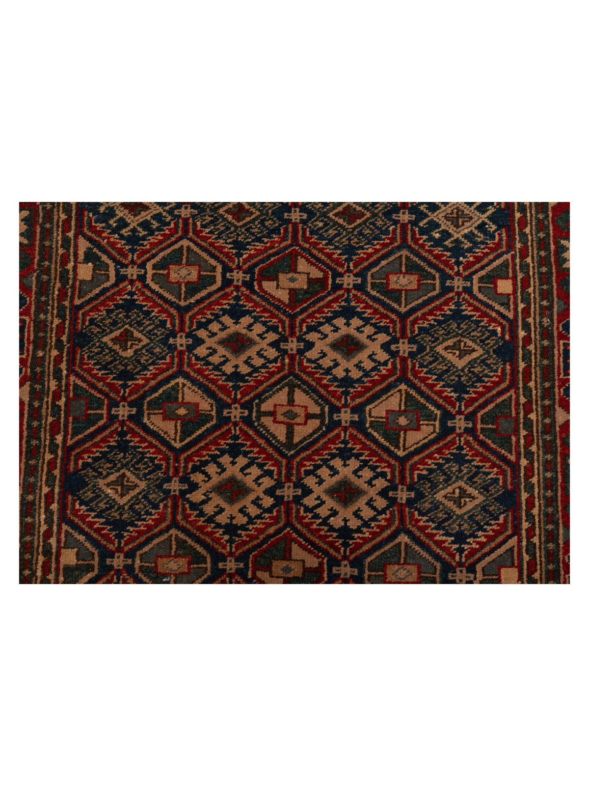 Turkish Shirwan 71682 Blue Red 3.2x4.1 Hand Knotted Rug